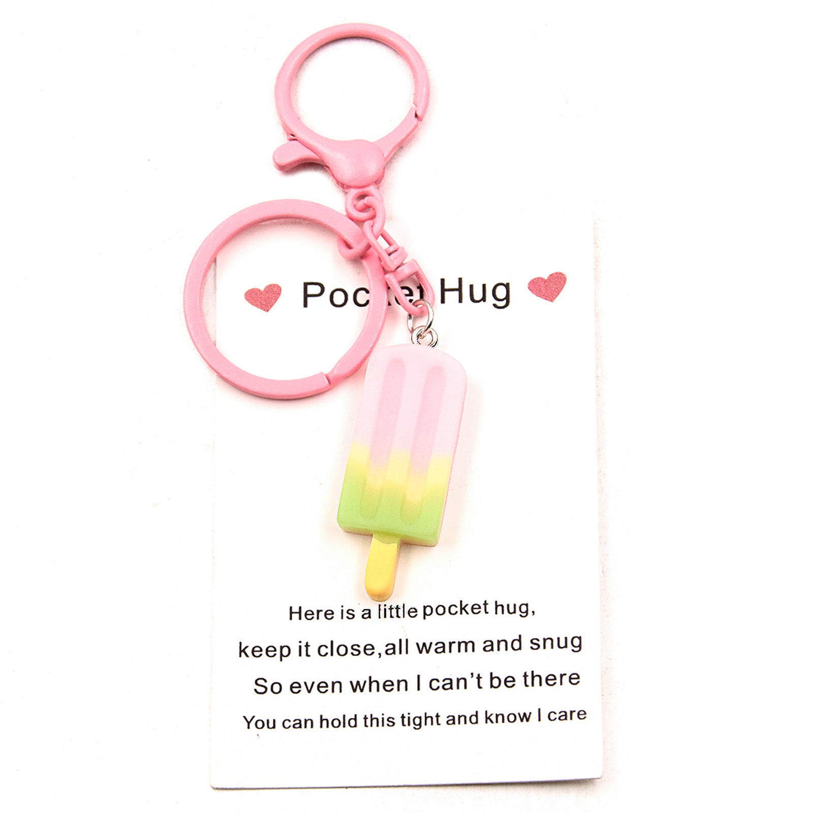 Picture of Resin Pendants Ice Lolly Silver Tone Multicolor Gradient Color Mini Simulation 3.2cm x 1.2cm