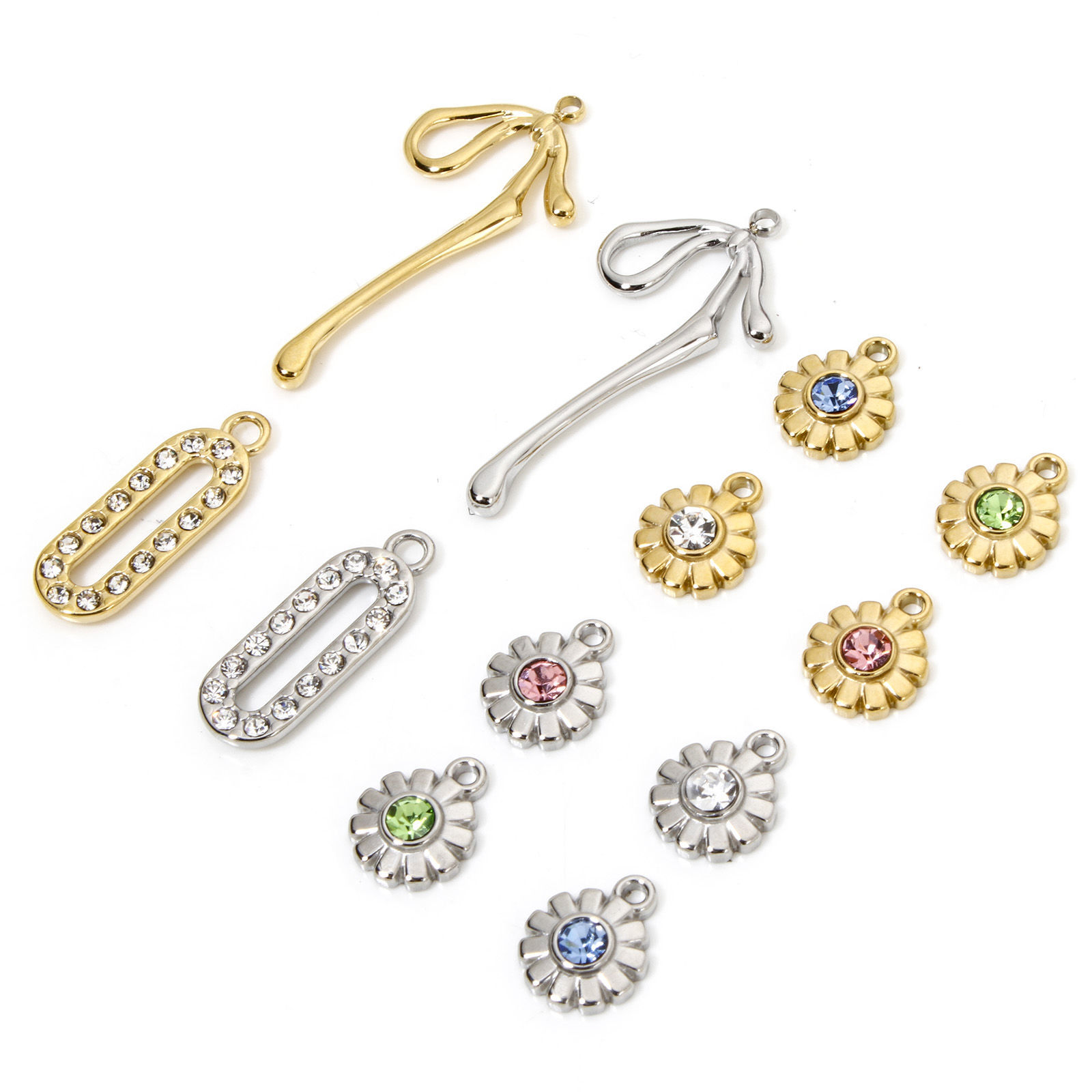Picture of Eco-friendly Vacuum Plating 304 Stainless Steel Exquisite Charms Multicolor Bowknot