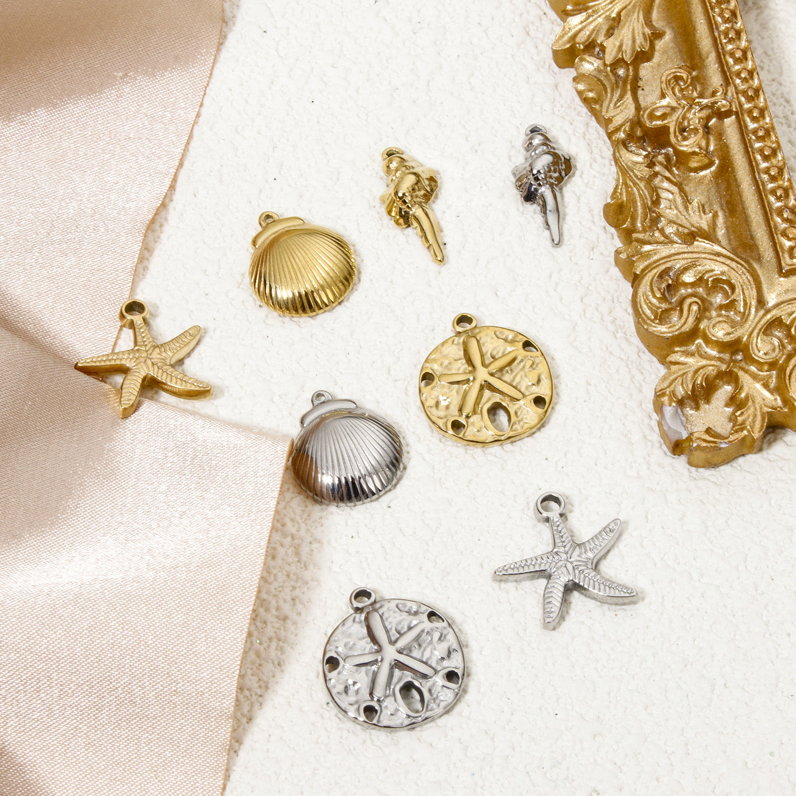 Bild von 1 Stück Umweltfreundliche Vakuumbeschichtung 304 Edelstahl Ozean Schmuck Charms Seesterne Bunt