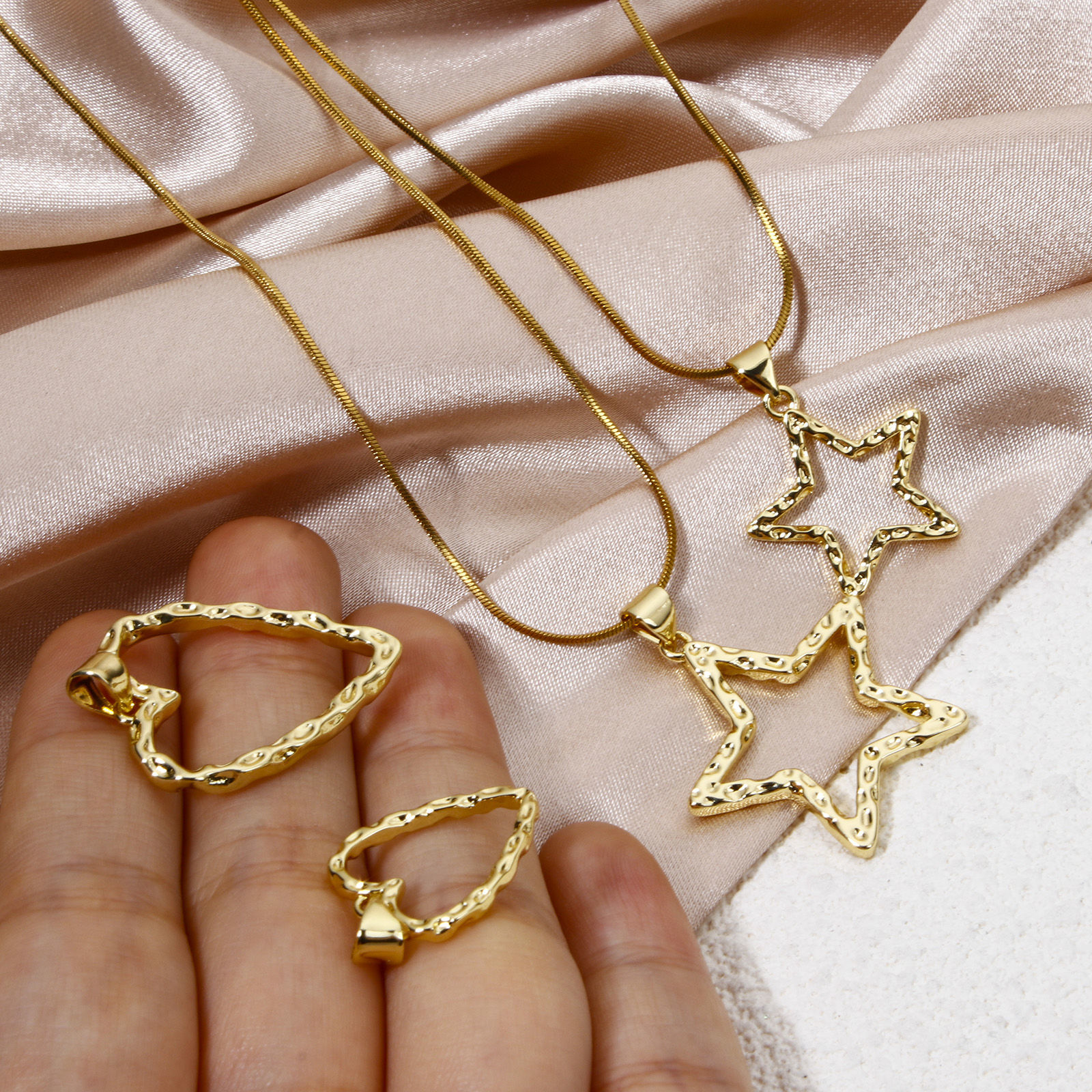 Bild von 1 Stück Umweltfreundlich Messing 18K Echtgold plattiert Textur Hohl