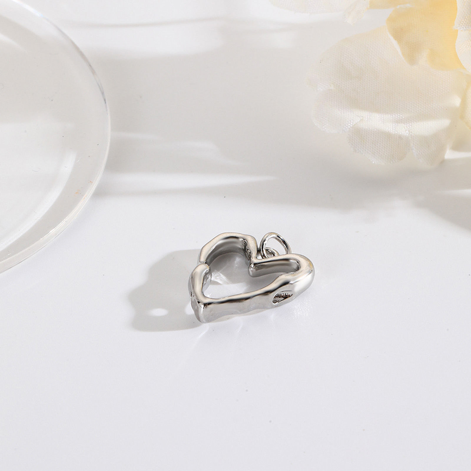 2 個 真鍮 バレンタイン・デー チャーム ハート 多色 の画像