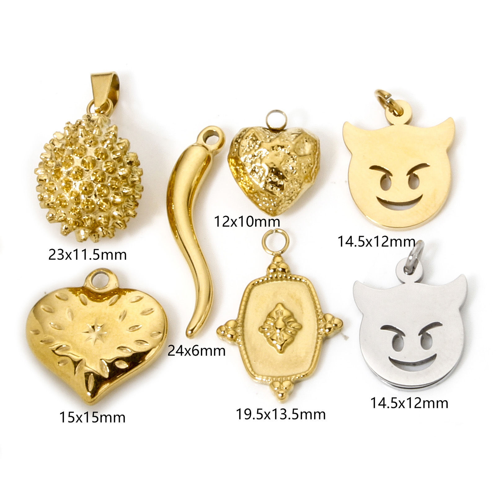Picture of Vacuum Plating 304 Stainless Steel Simple Charms Multicolor Halloween Devil Hollow