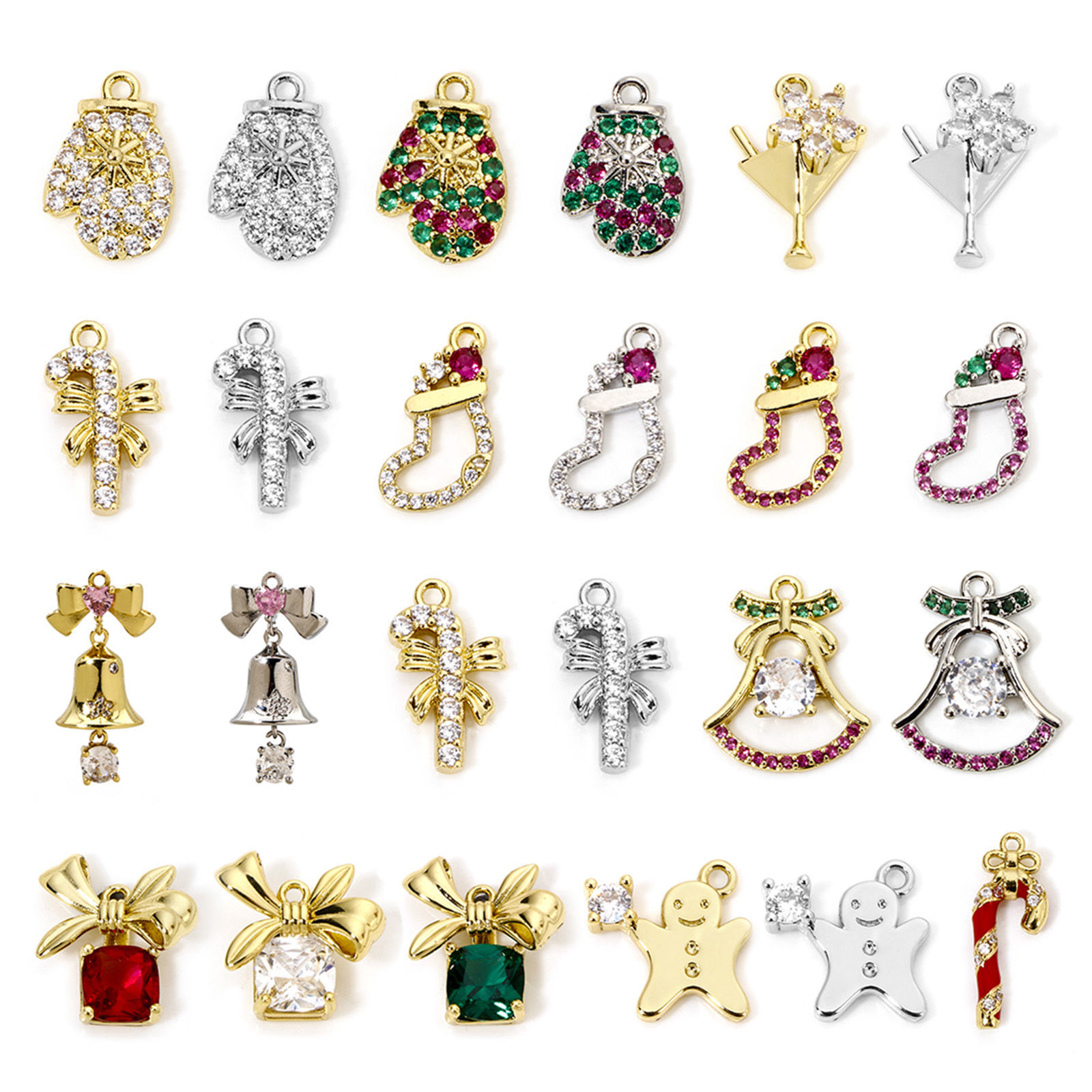 Picture of Brass Christmas Charms Micro Pave