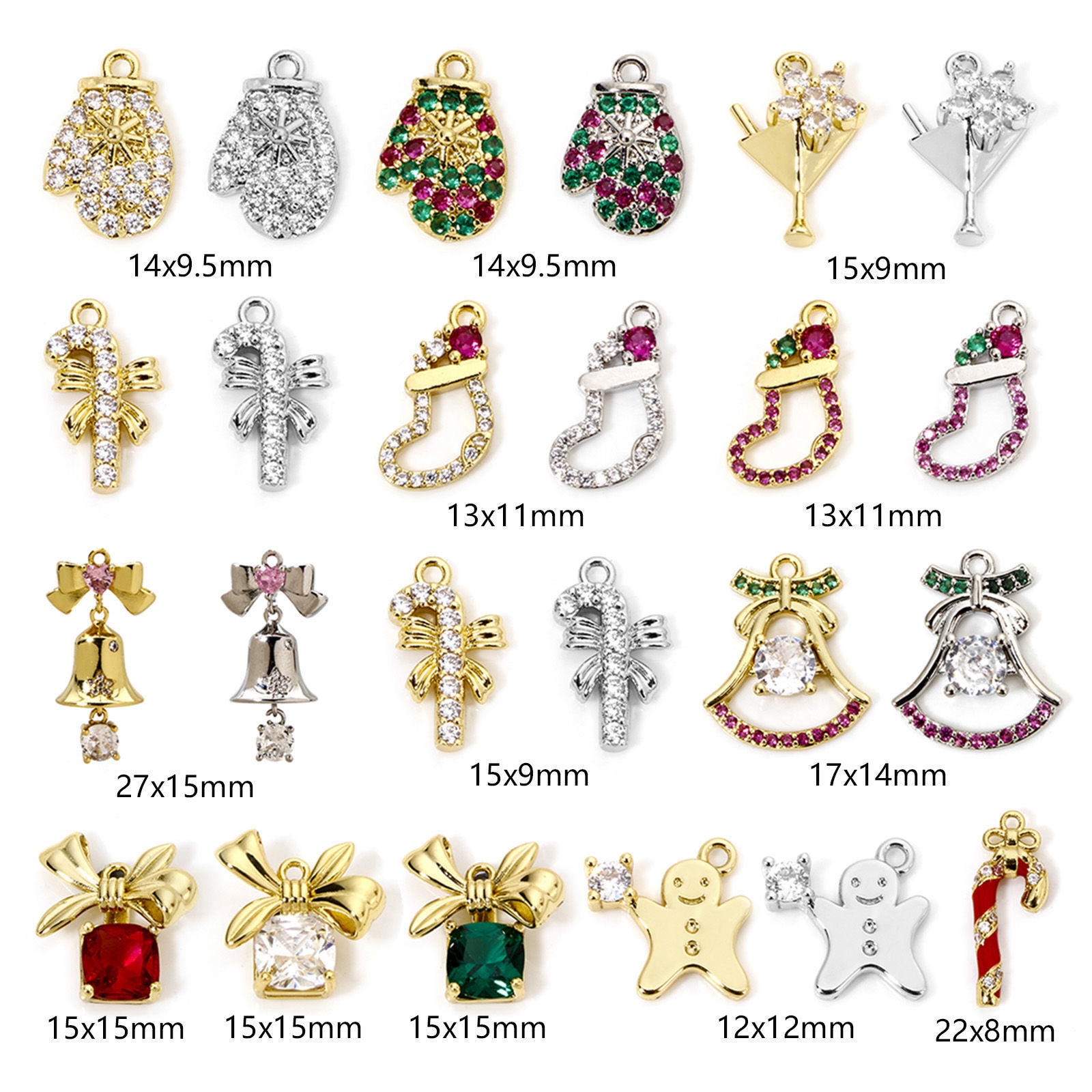 Picture of Brass Christmas Charms Micro Pave