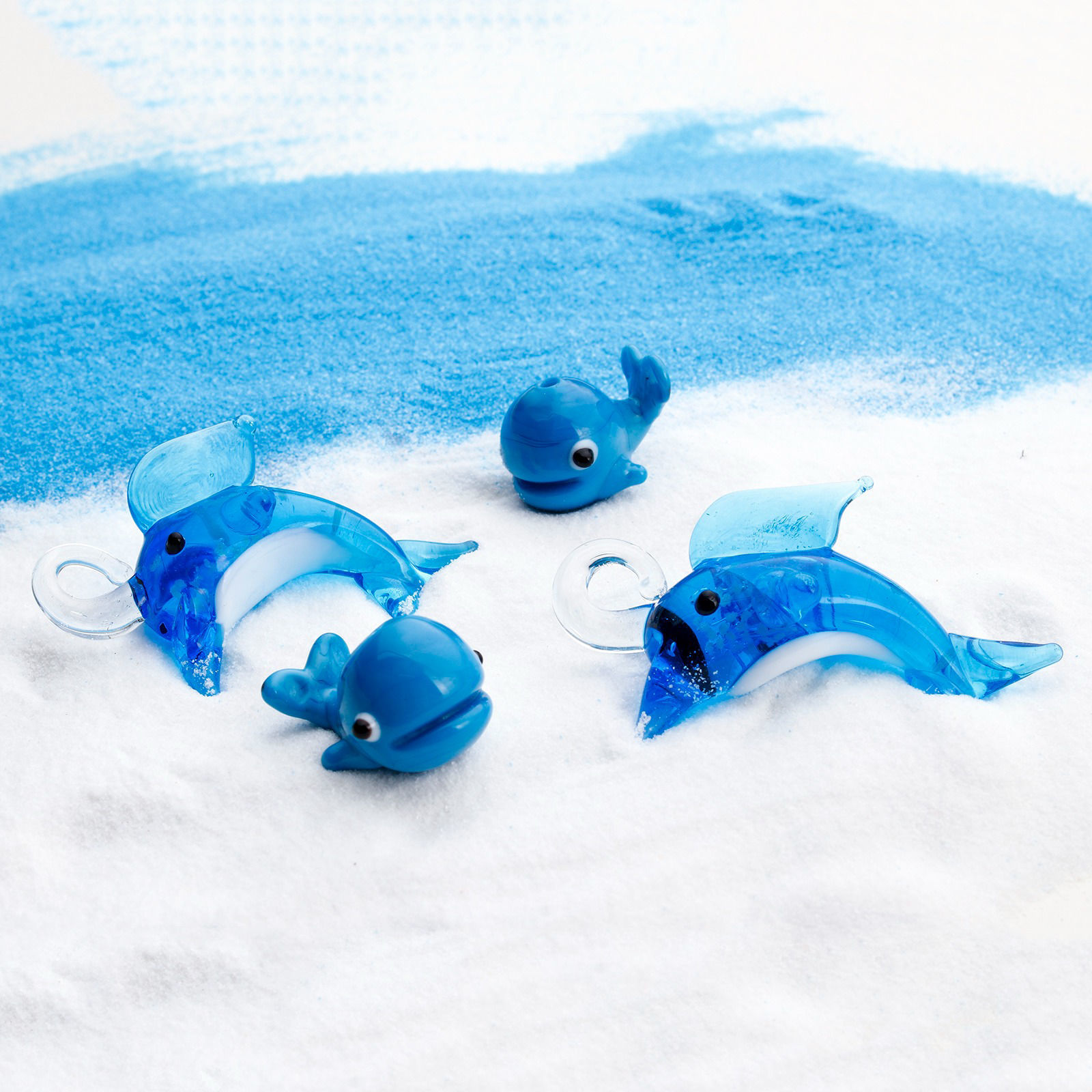 Picture of Lampwork Glass Ocean Jewelry Pendants Jellyfish Blue Whale Animal 3D