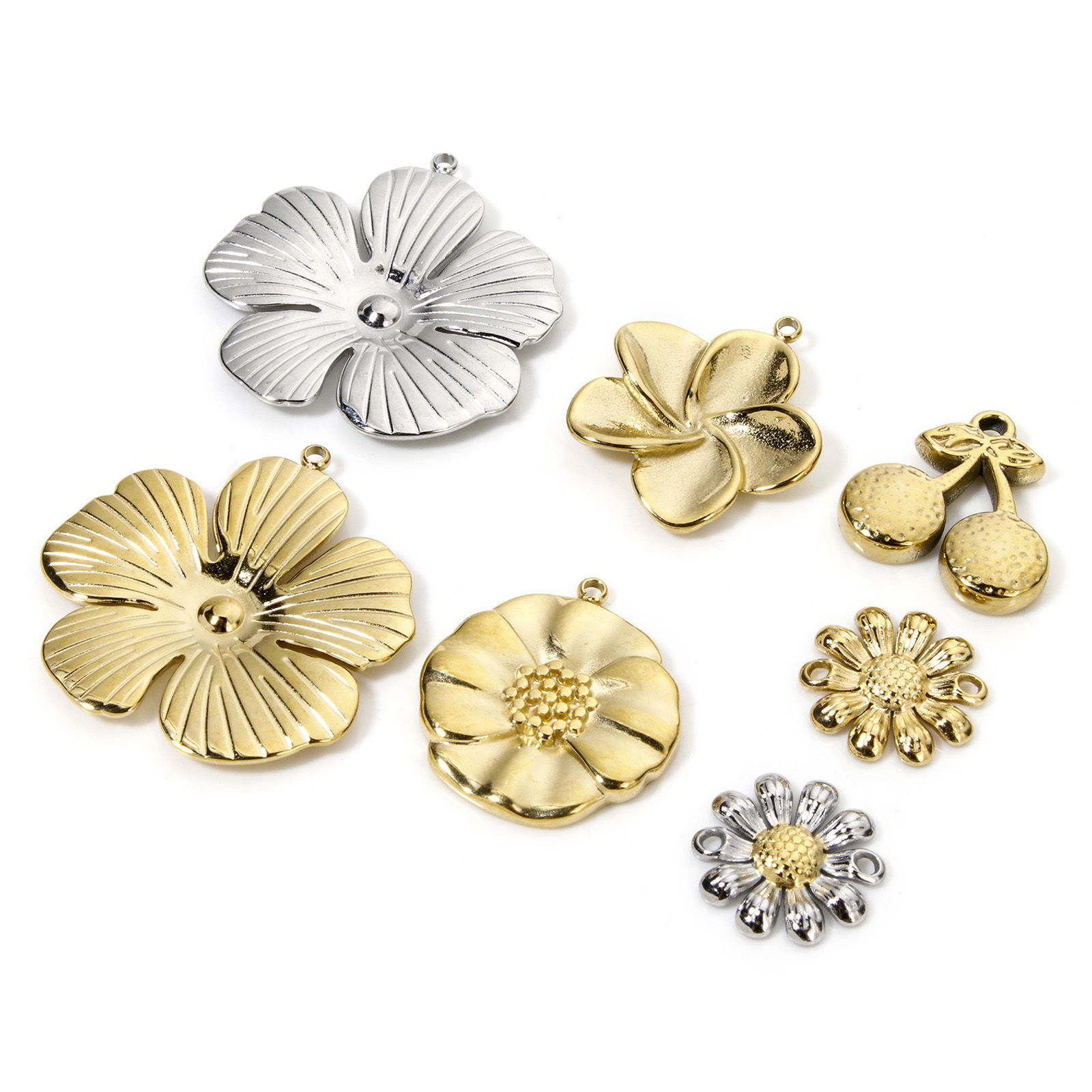 Bild von Umweltfreundliche Vakuumbeschichtung 304 Edelstahl Flora Kollektion Charms Gänseblümchen Bunt