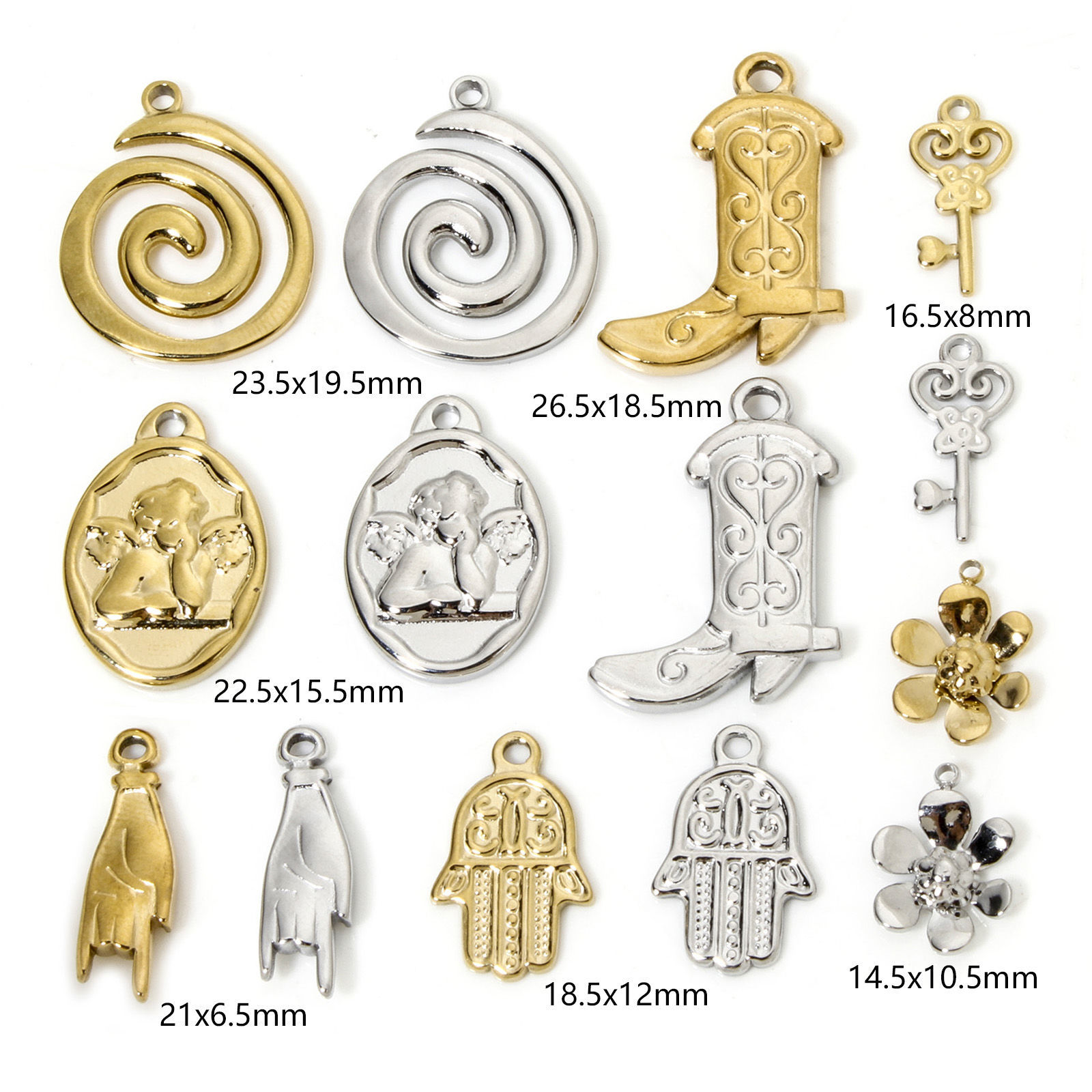Picture of Eco-friendly Vacuum Plating 304 Stainless Steel Charmes Boots Key