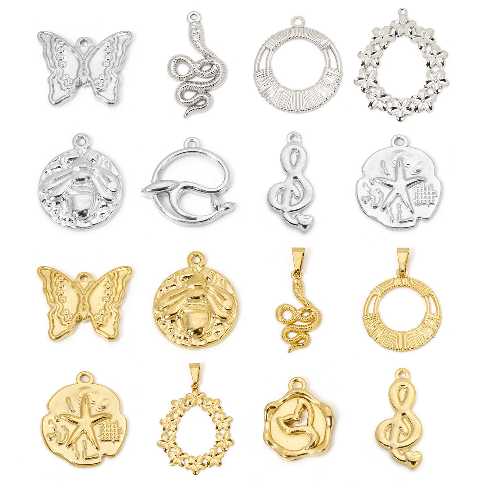 Bild von 304 Edelstahl Charms Schmetterling Bunt Biene