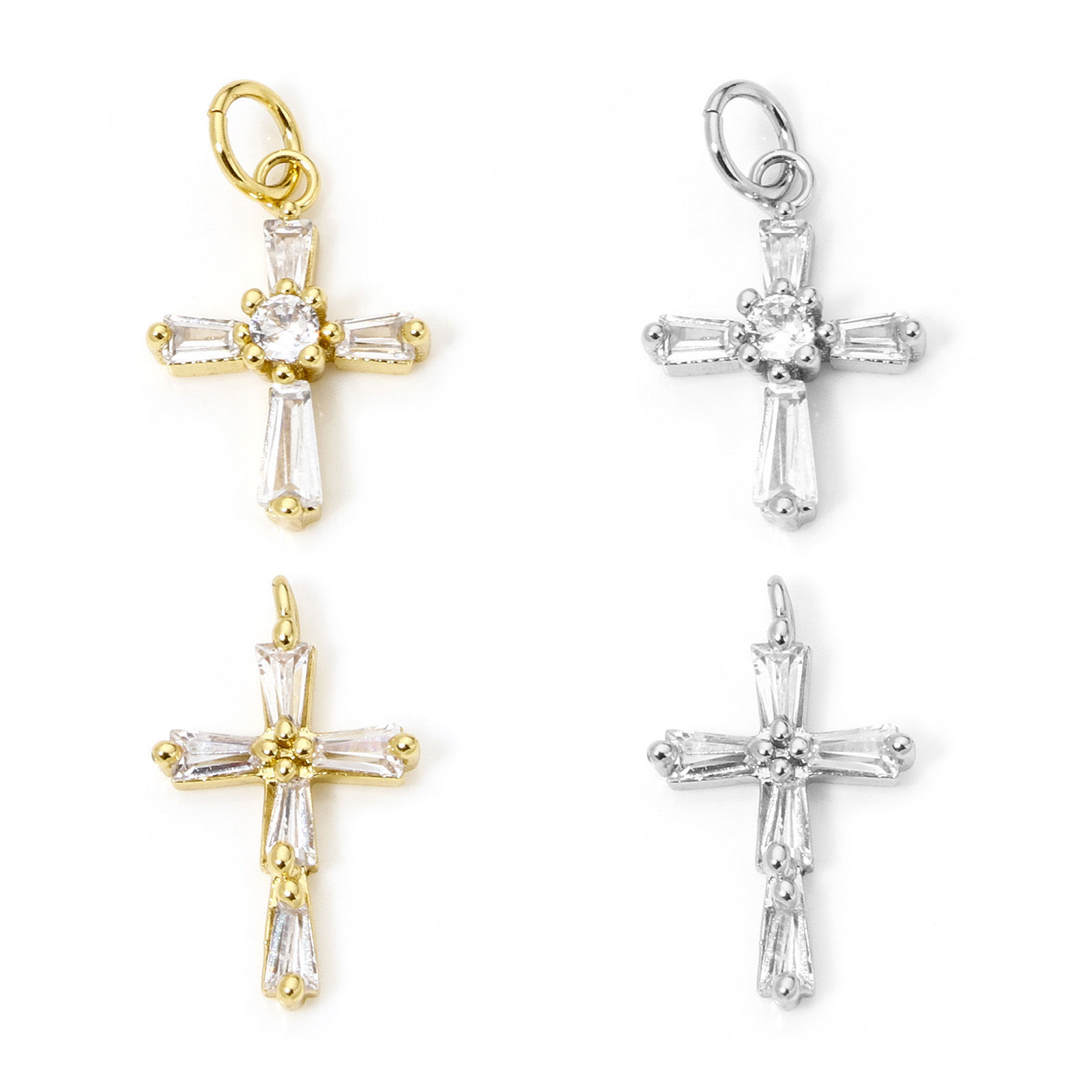 Picture of Eco-friendly Brass Religious Charms Real Gold Plated Cross