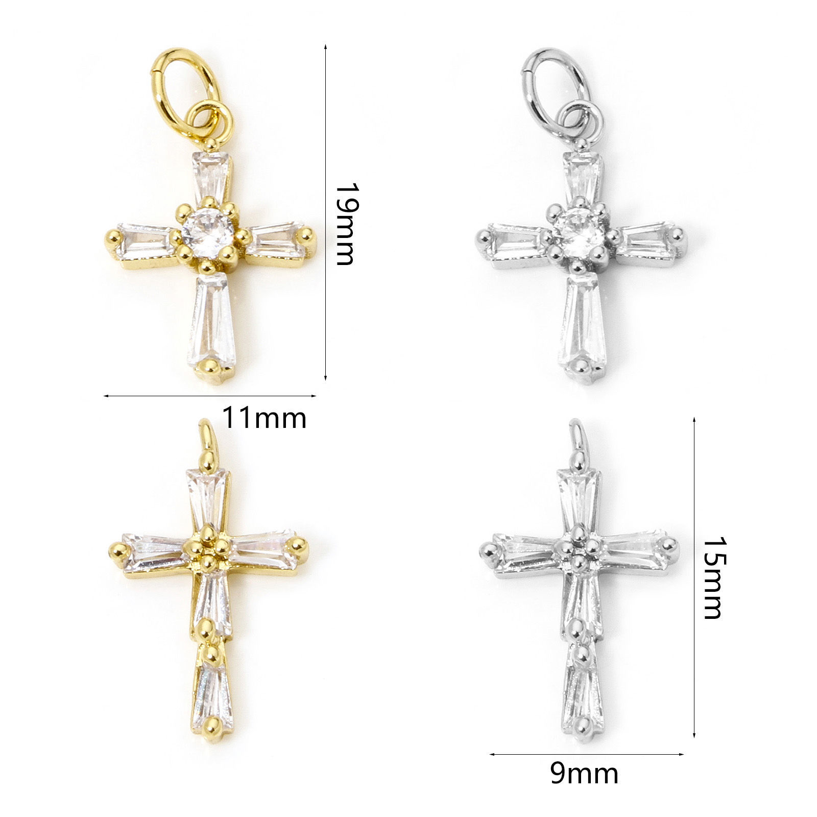 Picture of Eco-friendly Brass Religious Charms Real Gold Plated Cross