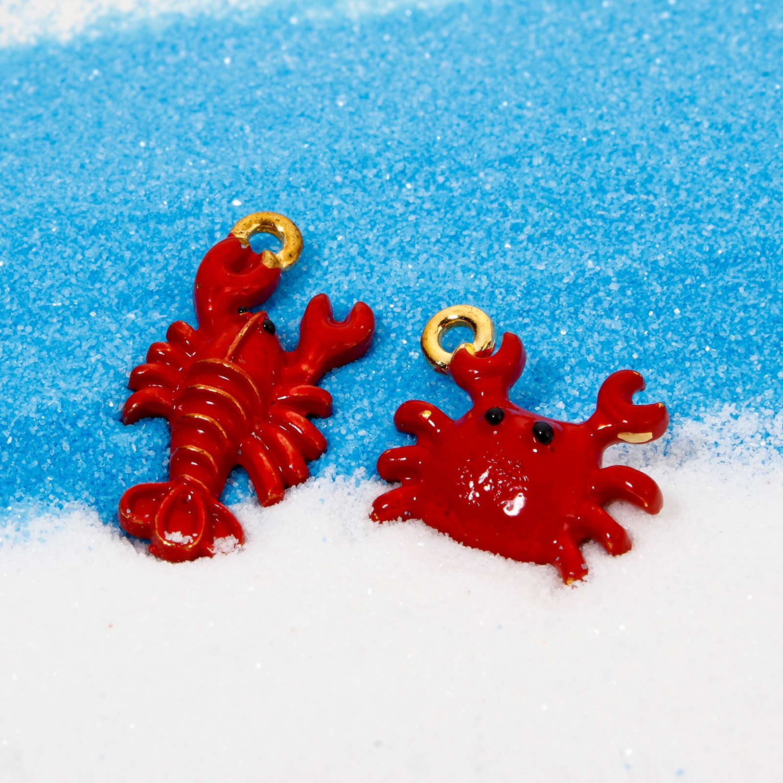 Picture of Zinc Based Alloy Ocean Jewelry Charms Gold Plated Enamel 3D