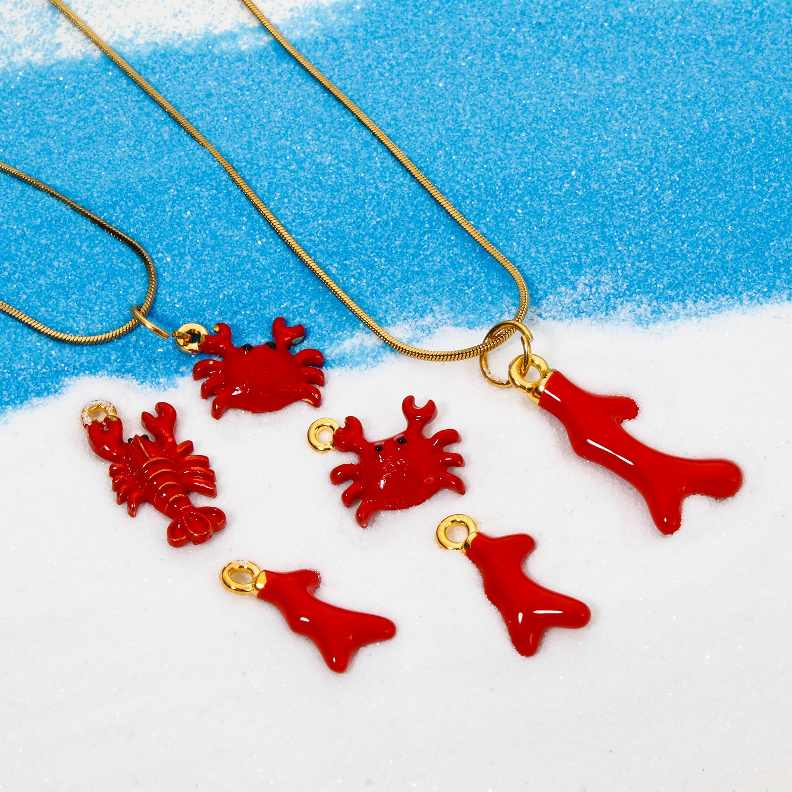 Picture of Zinc Based Alloy Ocean Jewelry Charms Gold Plated Enamel 3D
