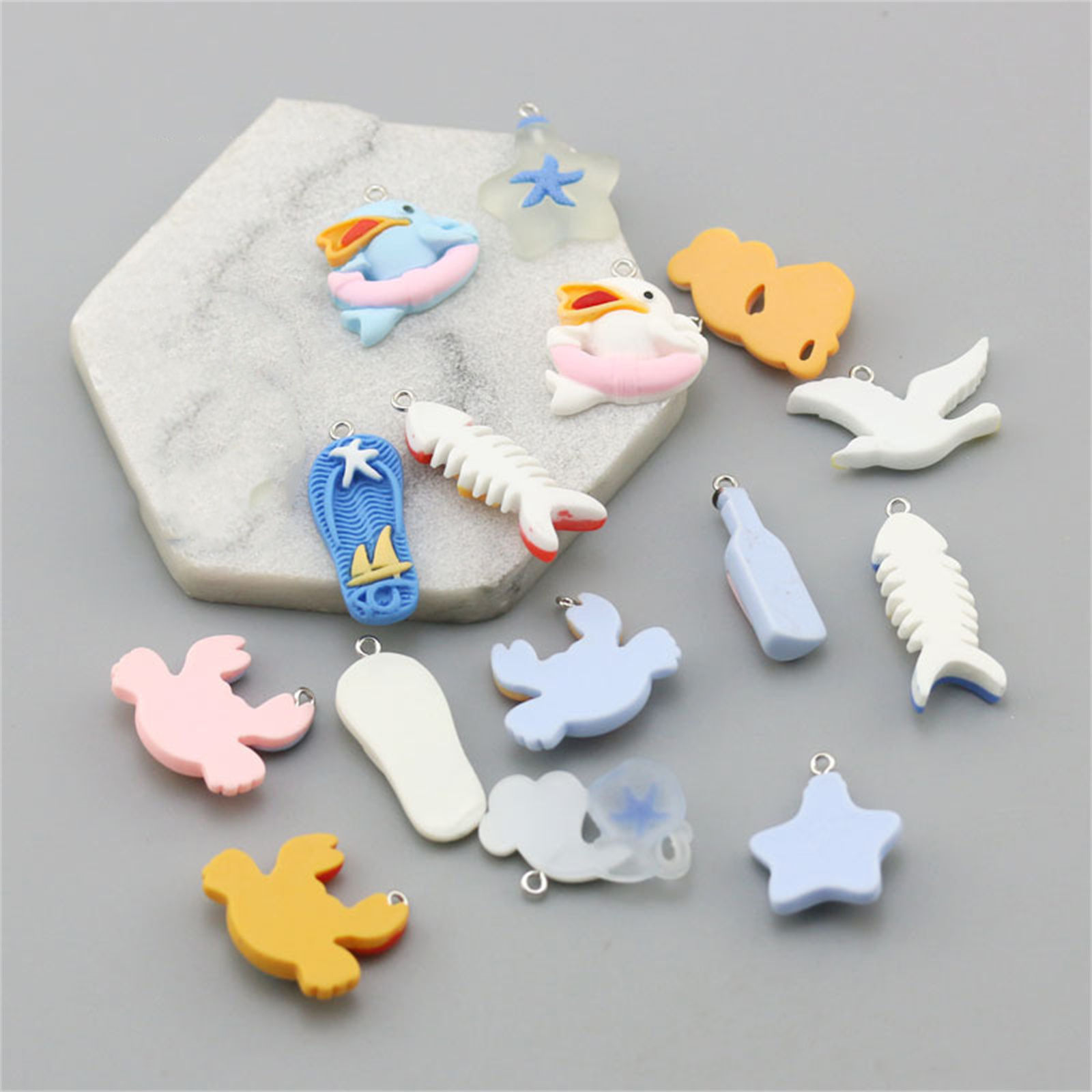 Picture of Resin Ocean Jewelry Charms Silver Tone