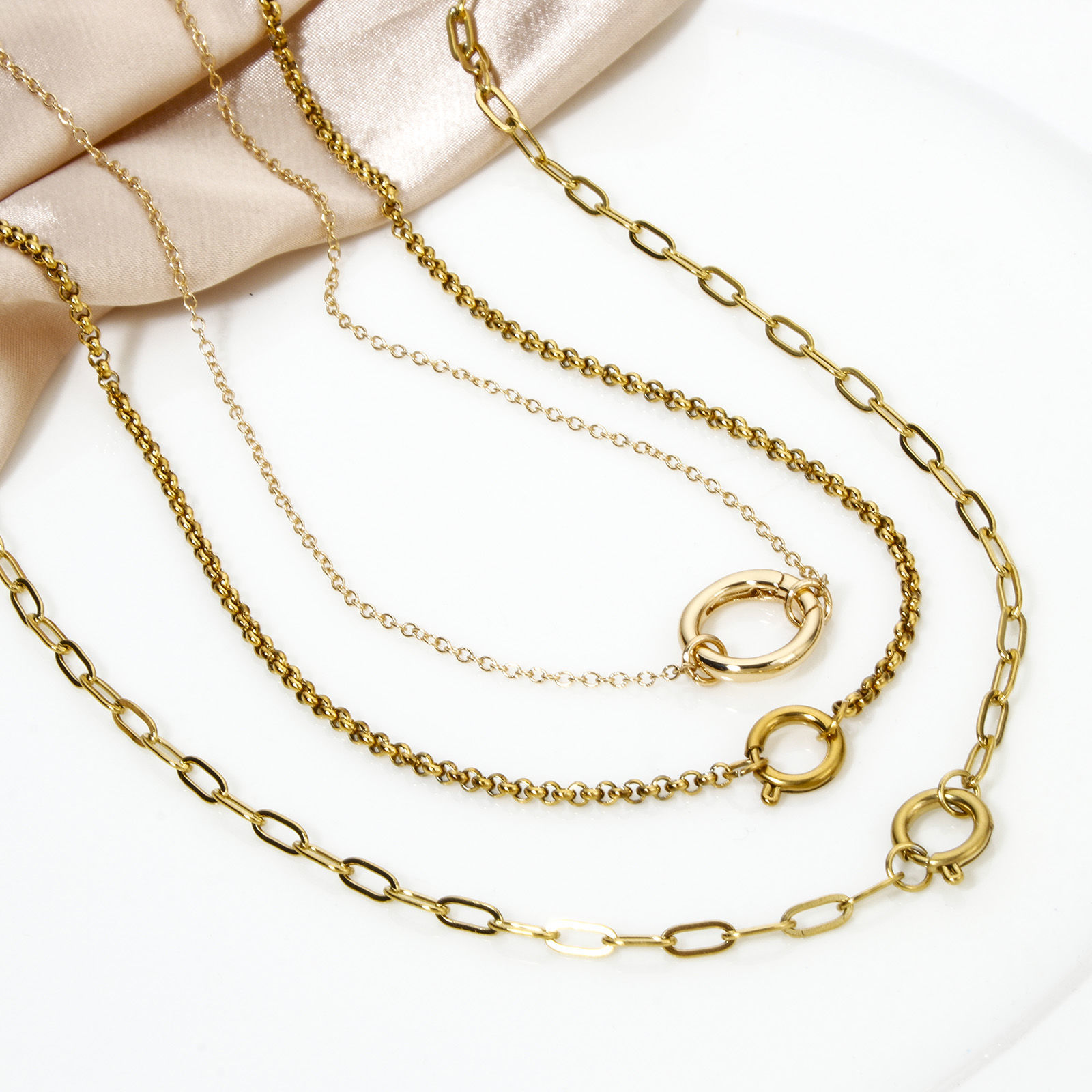 Bild von 1 Strang Umweltfreundlich Messing Schmuckkette Kette Halskette Vergoldet Mit Federringverschluss