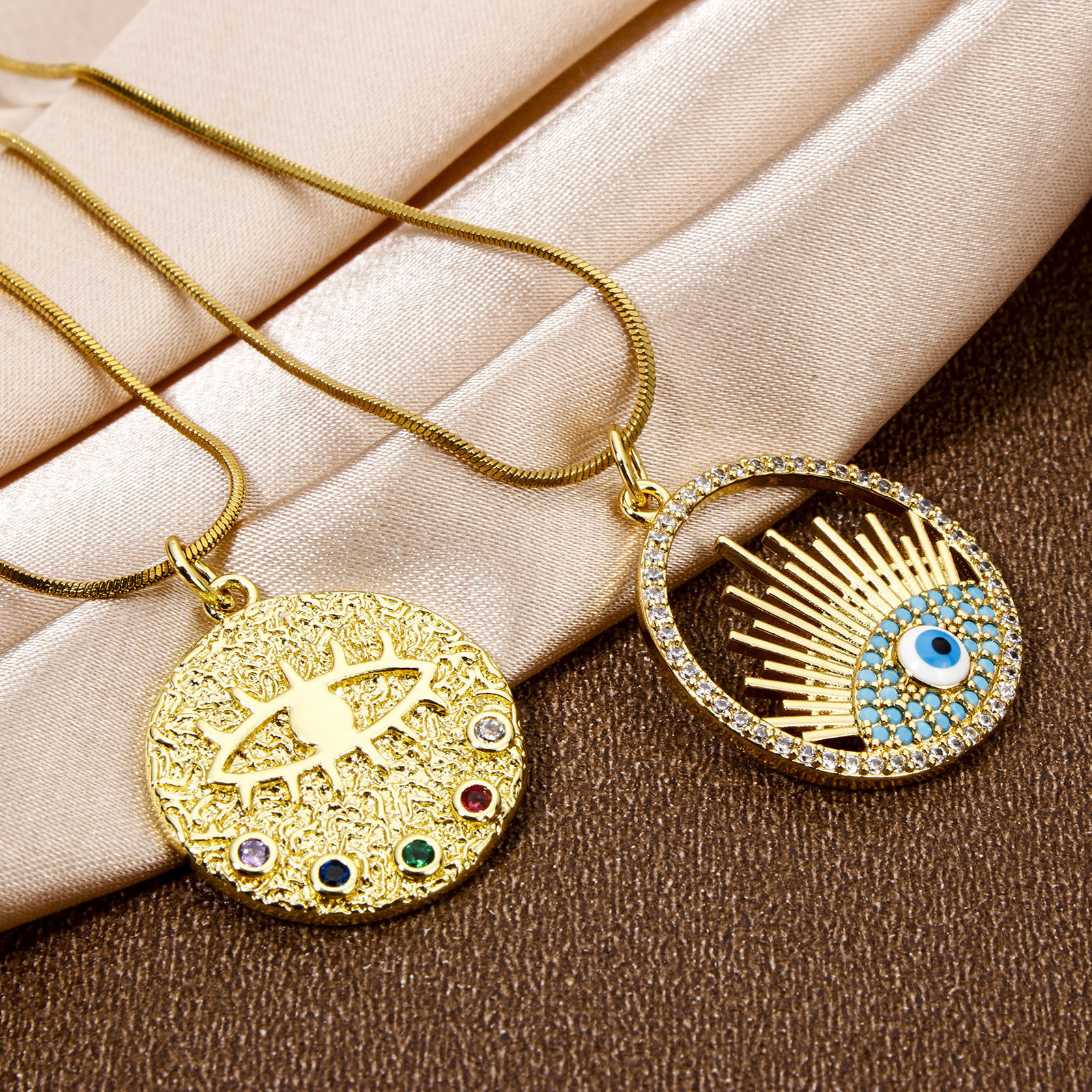 Bild von Umweltfreundlich Messing Religiös Charms 18K Echtgold plattiert Böser Blick Evil Eye