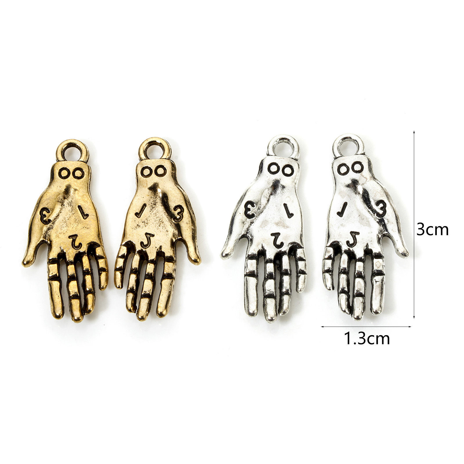 Picture of Zinc Based Alloy Pendants Hand 3D 3cm x 1.3cm