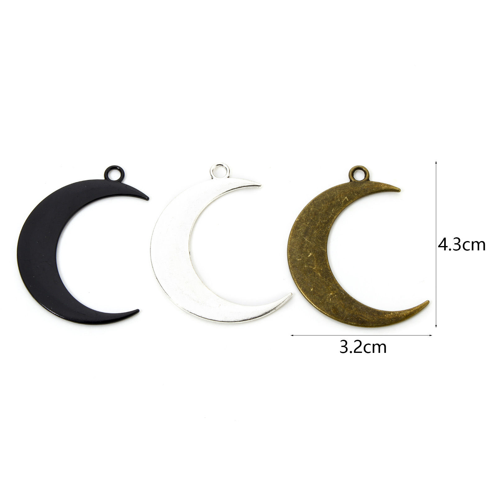 Picture of Zinc Based Alloy Galaxy Pendants Crescent Moon 4.3cm x 3.2cm