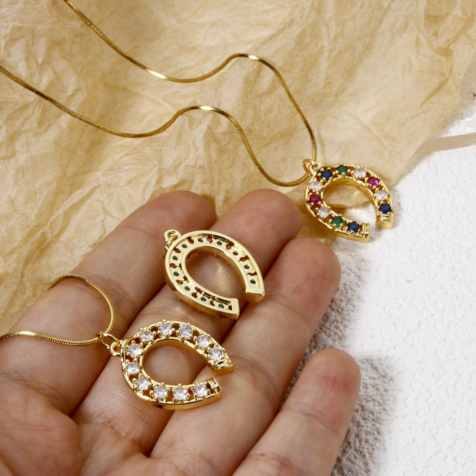 Picture of Brass West Cowboy Charmes 18K Gold Plated Luck Horseshoe 26mm x 18mm