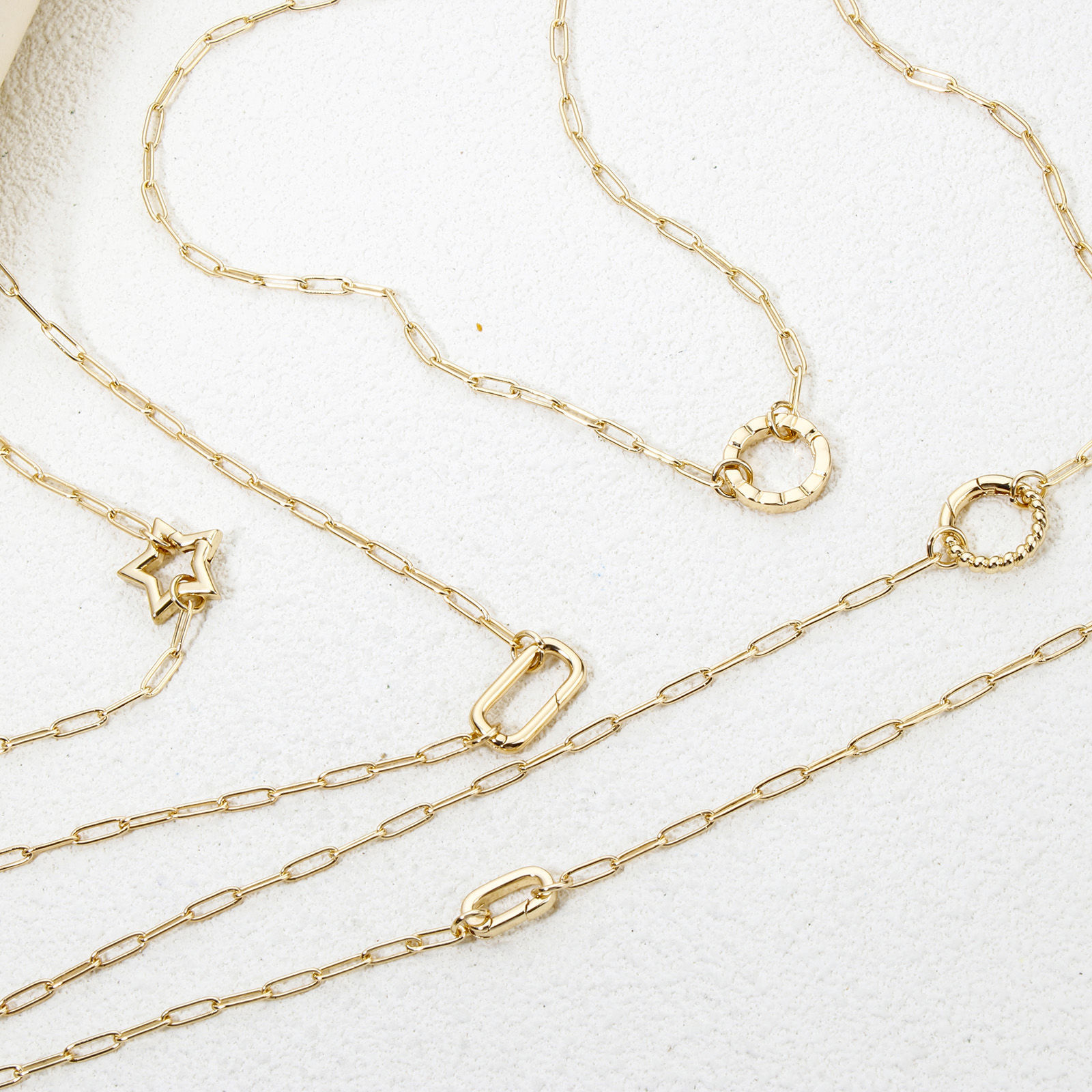 Picture of 1 Piece Brass Paperclip Chain Necklace Gold Plated With Spring Ring Clasp