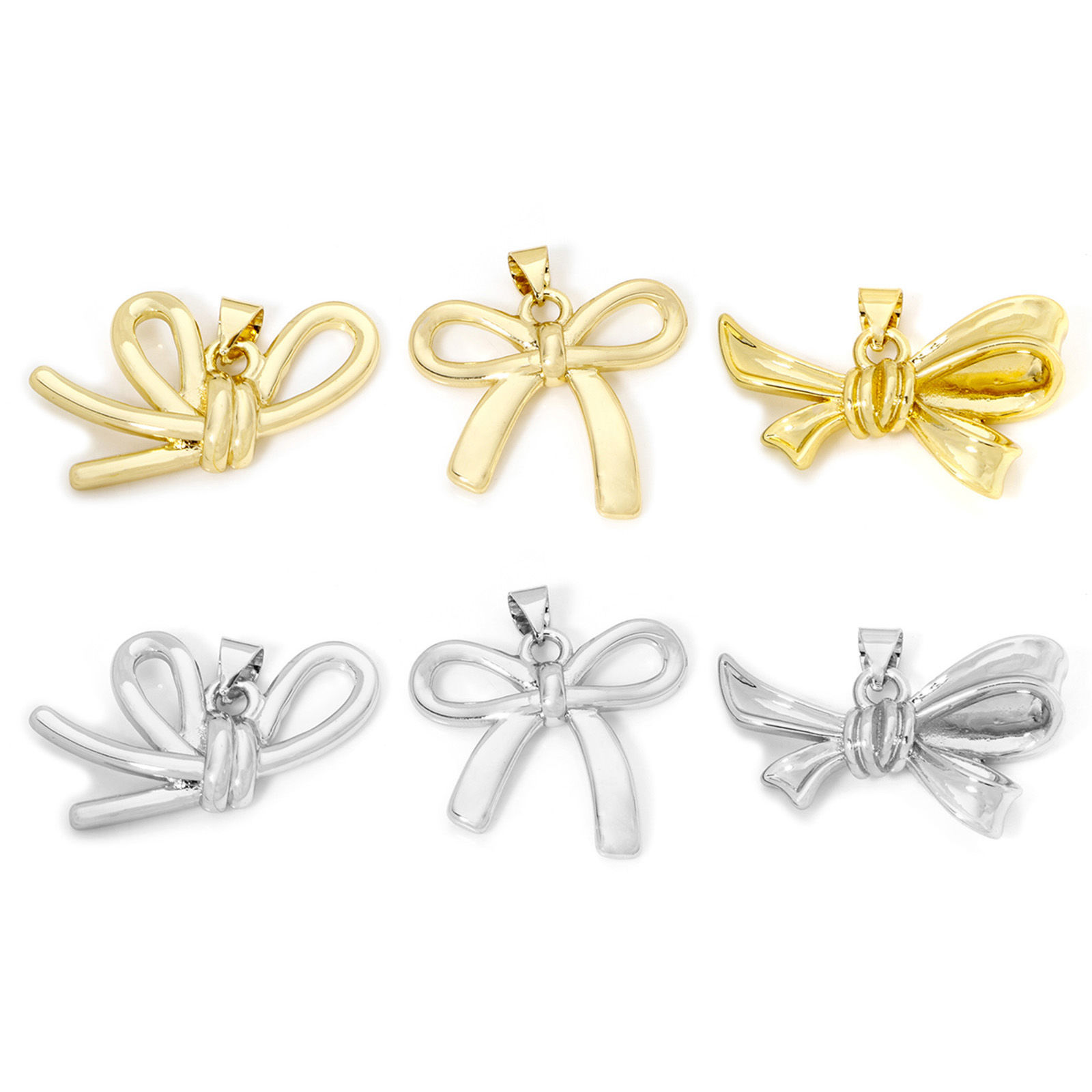 Picture of Eco-friendly Brass Clothes Pendants Real Gold Plated Bowknot