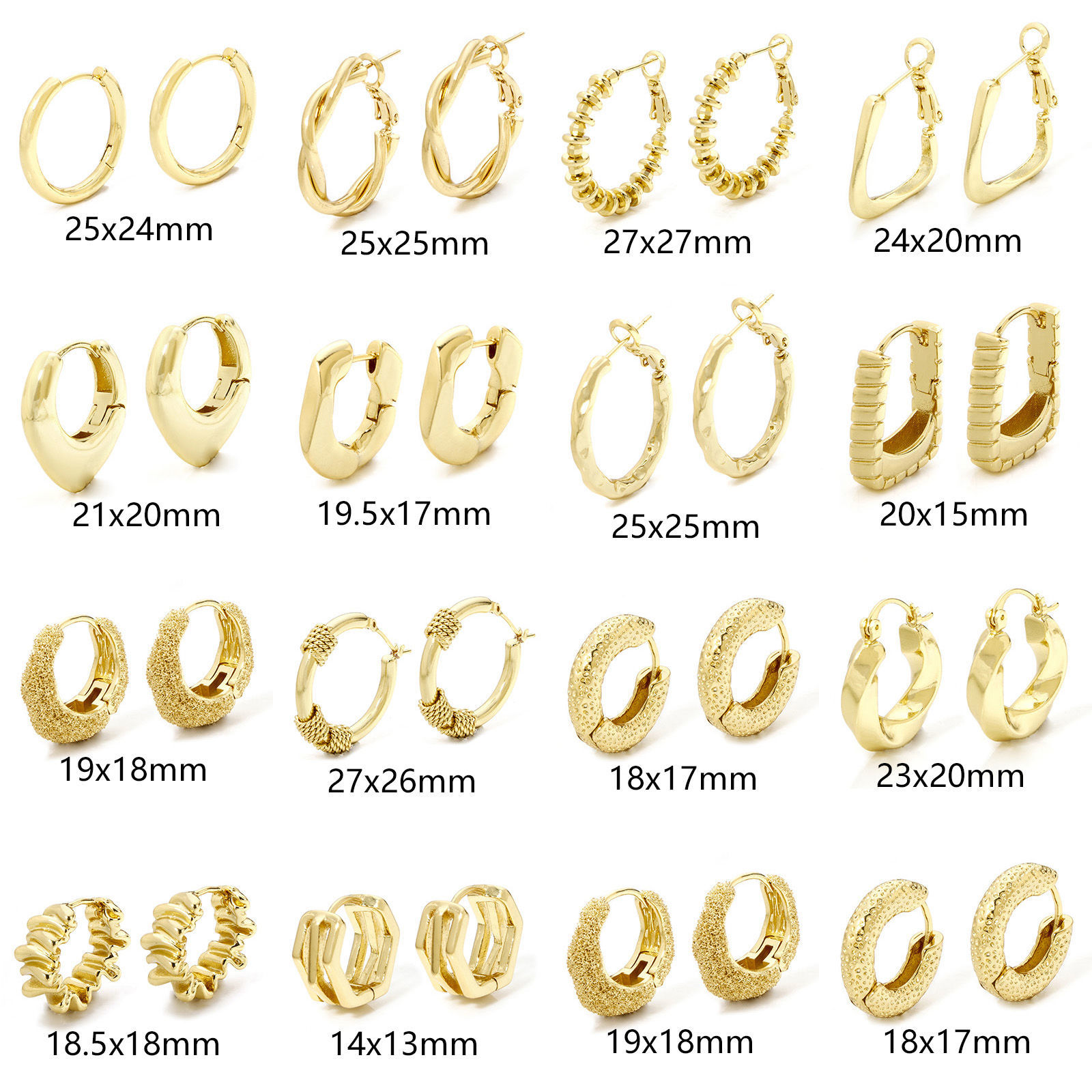 Bild von Umweltfreundlich Minimalistisch Stilvoll 18K Echtgold plattiert Messing Hoop Ohrringe Für Frauen