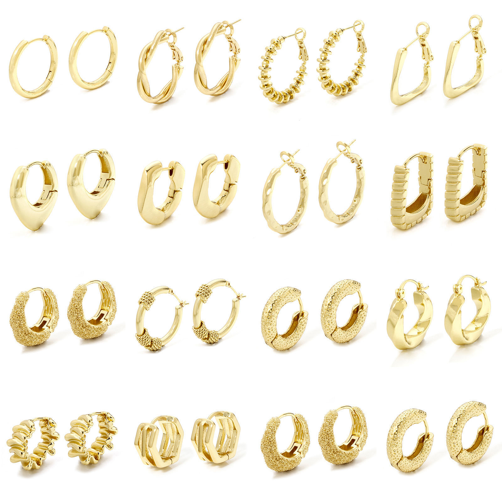 Bild von Umweltfreundlich Minimalistisch Stilvoll 18K Echtgold plattiert Messing Hoop Ohrringe Für Frauen