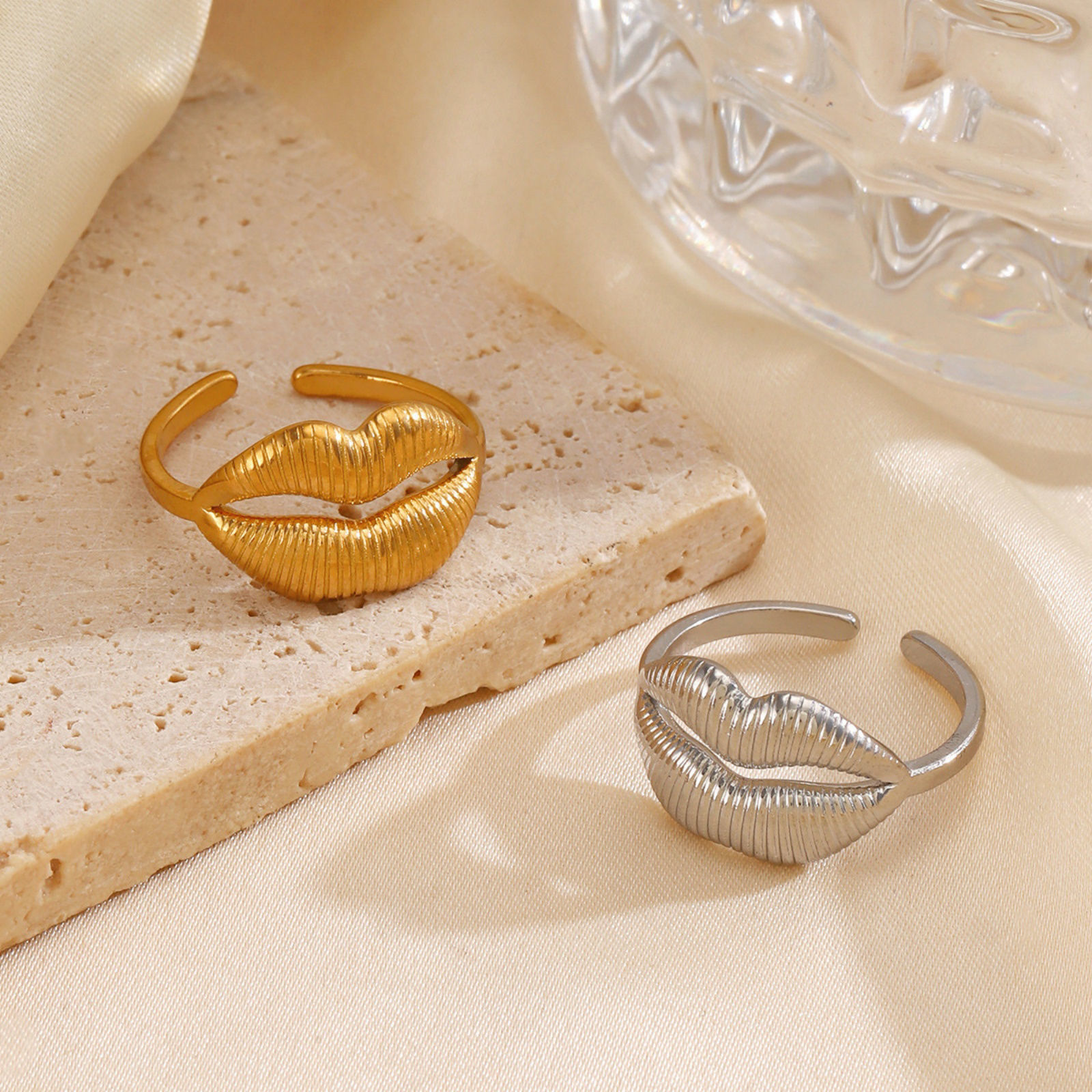 Изображение 2 ШТ Стильный Простой Разноцветный 304 Нержавеющая Сталь Открытый Губа Кольца Для женщин 17мм x 11мм