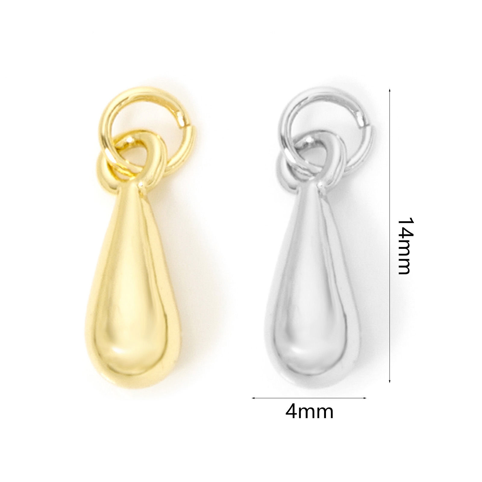 Imagen de 2 Unidades Latón Colgantes Gota Multicolor 3D 14mm x 4mm