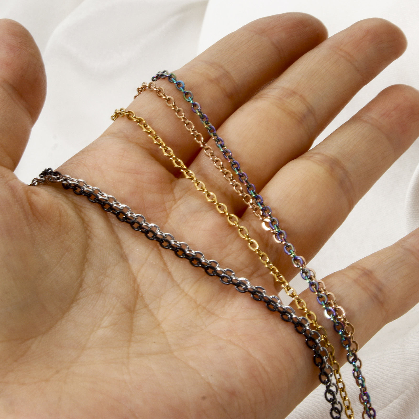 Imagen de 1 Unidad 304 Acero Inoxidable Sencillo Cable Cadena Cruz Collares Con Broche de Langosta 50.5cm longitud, Cadena: 2mm