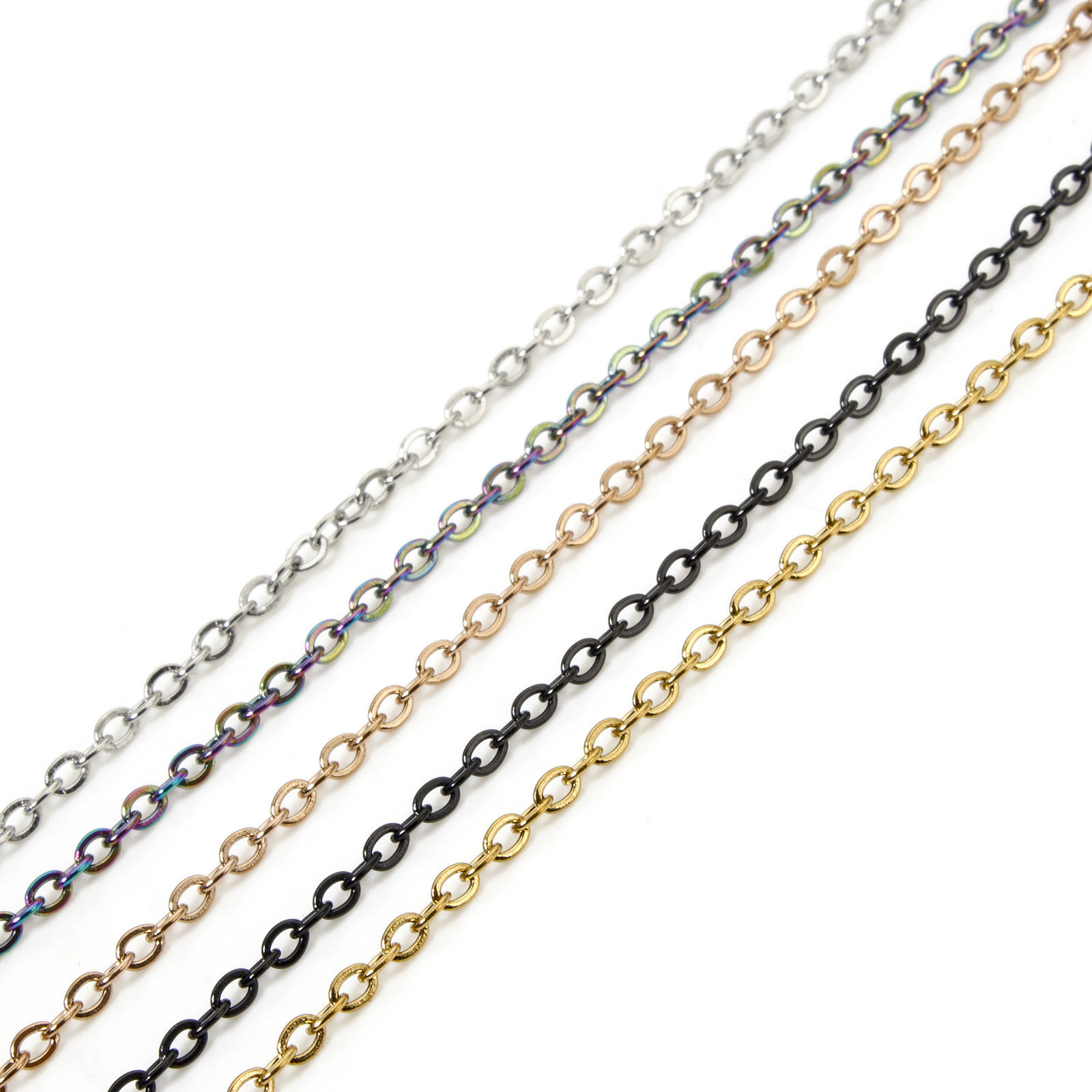 Imagen de 1 Unidad 304 Acero Inoxidable Sencillo Cable Cadena Cruz Collares Con Broche de Langosta 50.5cm longitud, Cadena: 2mm