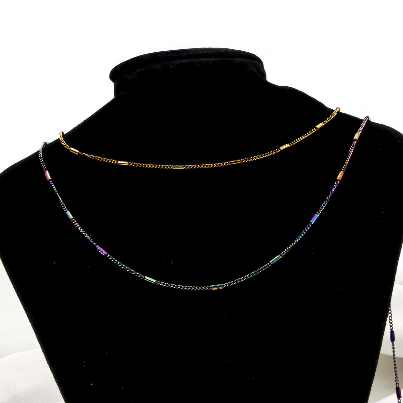 Picture of 304 Stainless Steel Link Chain Necklace For DIY Jewelry Making With Lobster Claw Clasp And Extender Chain 40cm(15.7") long