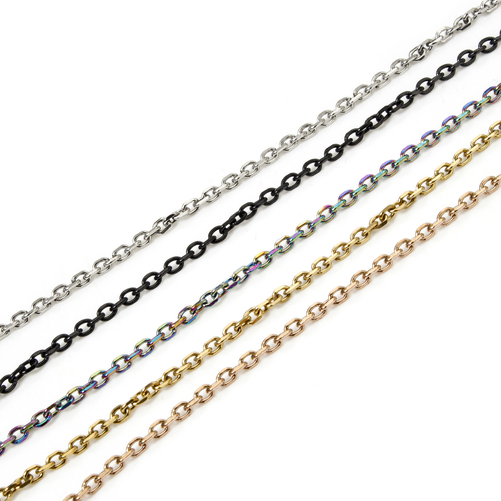 Imagen de 1 Unidad 304 Acero Inoxidable Cable Cadena Cruz Collares Con Broche de Langosta y Extensor Cadena 40cm longitud, Cadena: 2.2mm