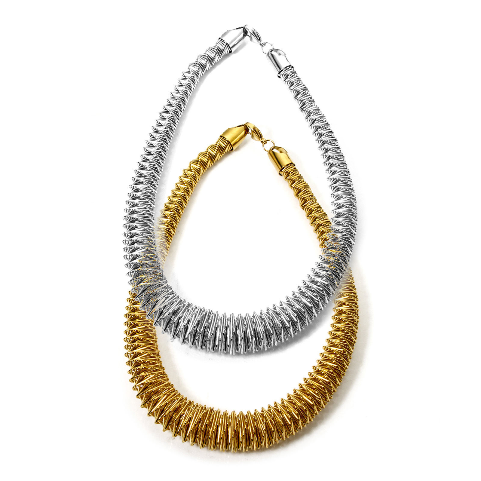 Imagen de 1 Unidad 304 Acero Inoxidable Collares Círculo Espiras 43cm longitud