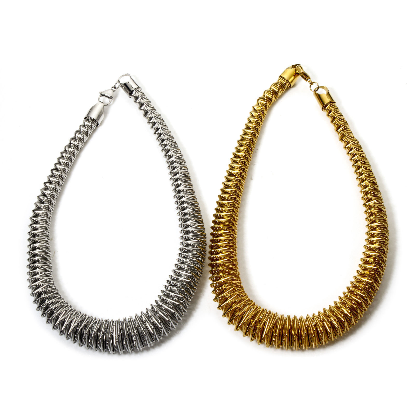 Imagen de 1 Unidad 304 Acero Inoxidable Collares Círculo Espiras 43cm longitud