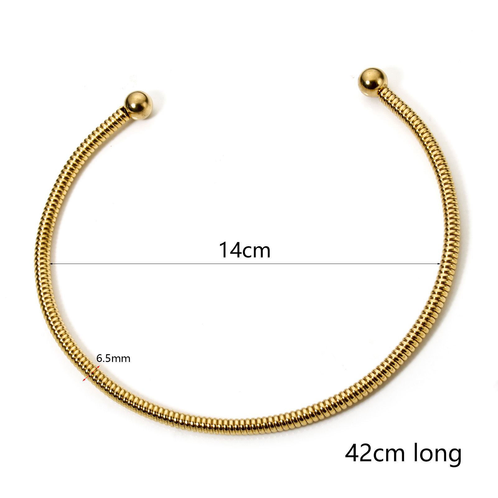 Imagen de 1 Unidad 304 Acero Inoxidable Collares Círculo Espiras 42cm longitud