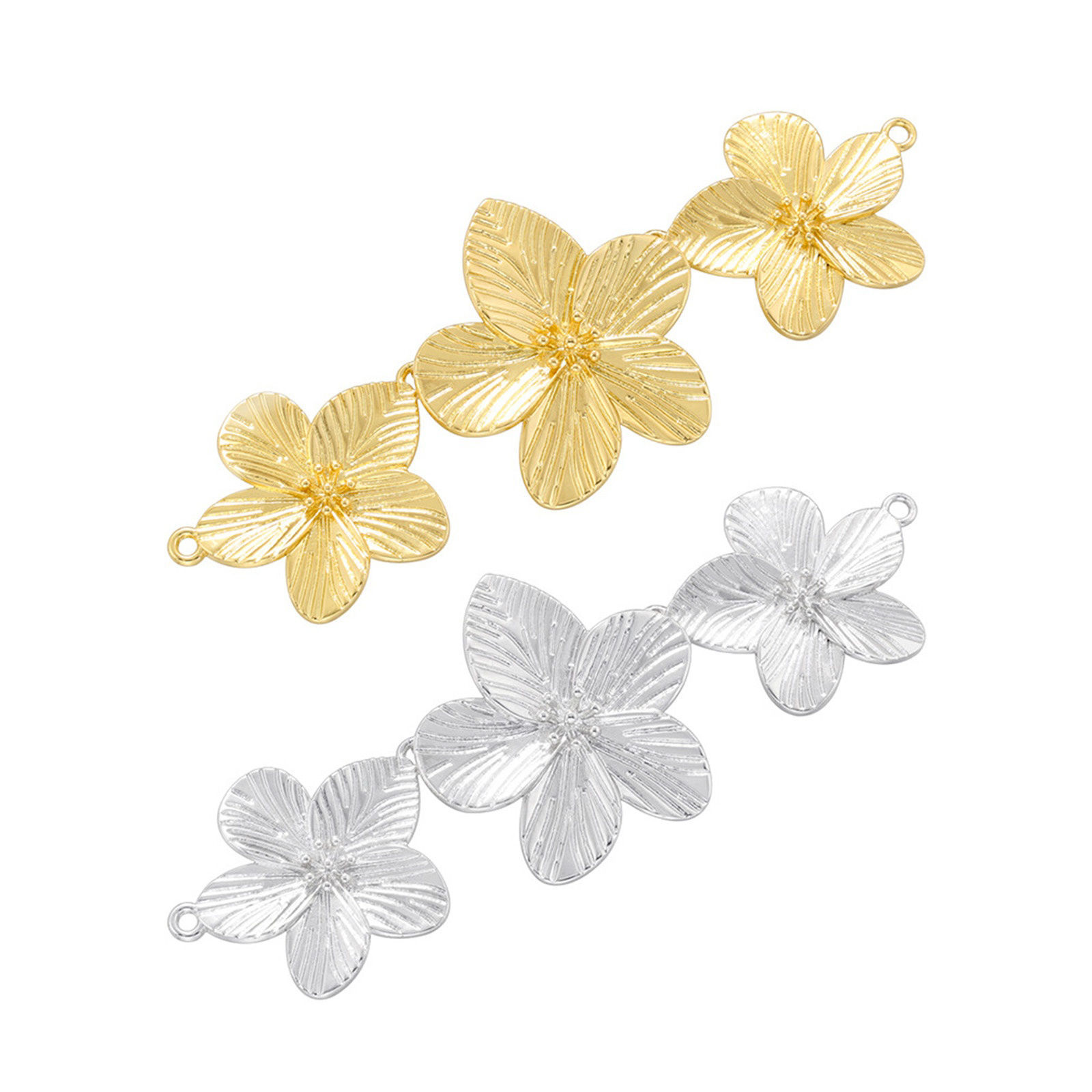 Picture of Brass Connectors Charms Pendants Flower Multicolor 6.7cm x 2.4cm