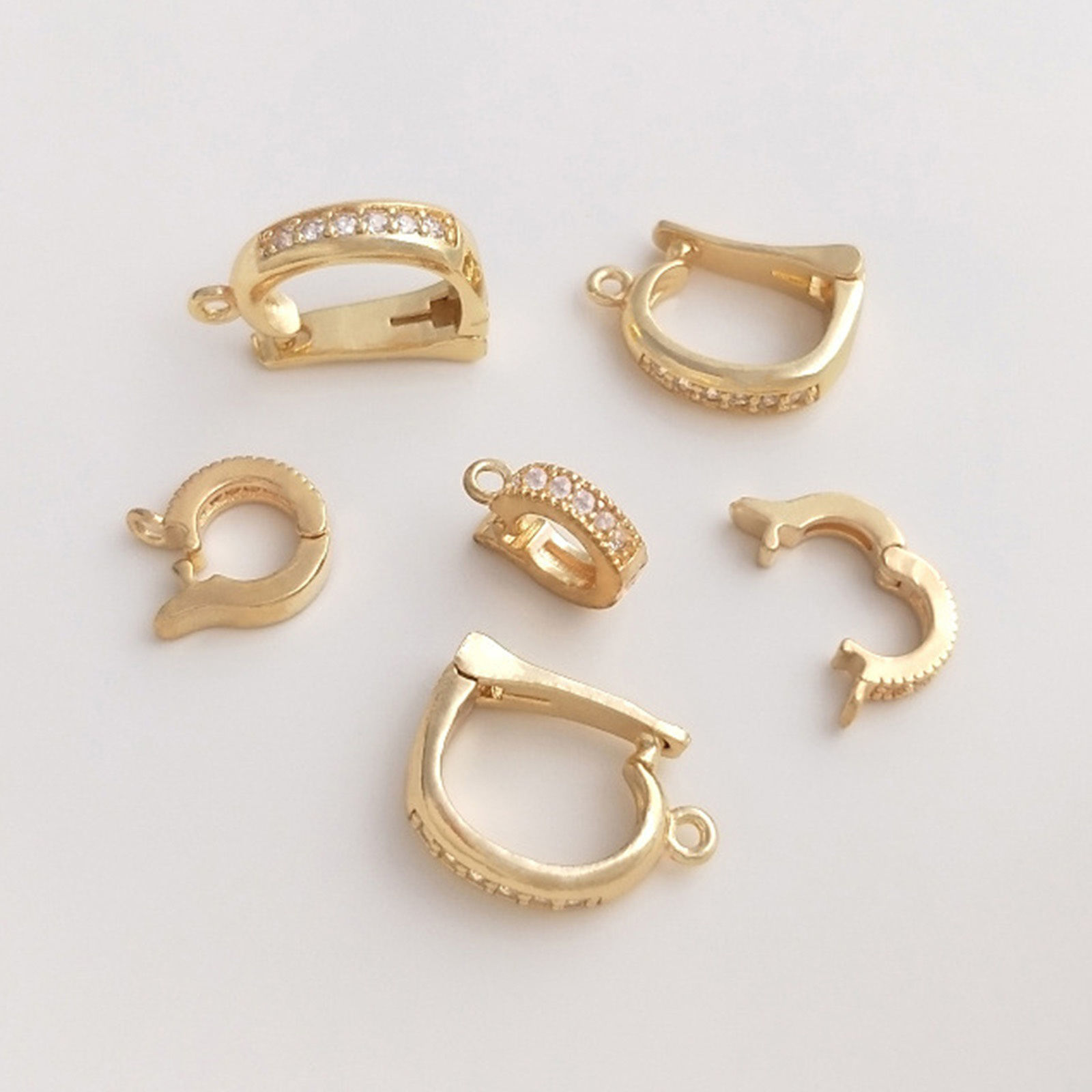 Bild von Umweltfreundlich Messing Collierschlaufe Anhängerschlauf​e 14K Echtgold plattiert Micro Pave Klar Zirkonia