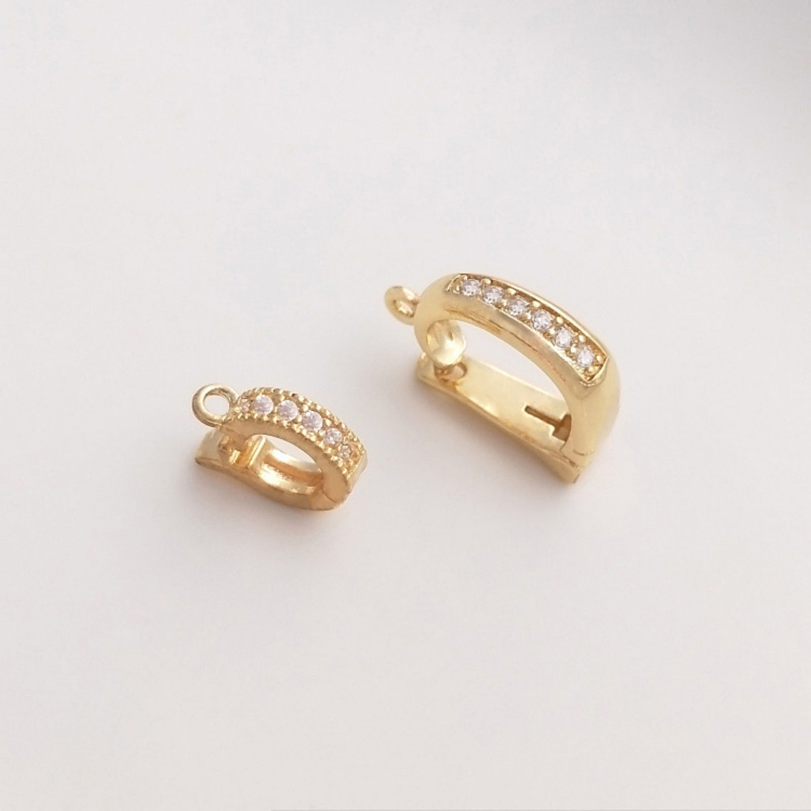 Bild von Umweltfreundlich Messing Collierschlaufe Anhängerschlauf​e 14K Echtgold plattiert Micro Pave Klar Zirkonia