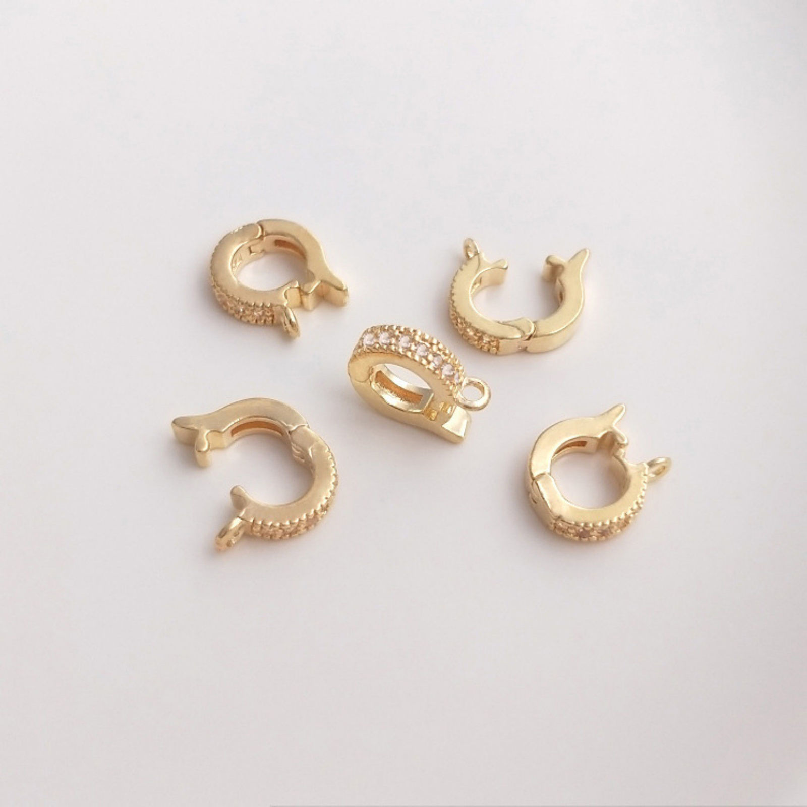 Bild von Umweltfreundlich Messing Collierschlaufe Anhängerschlauf​e 14K Echtgold plattiert Micro Pave Klar Zirkonia