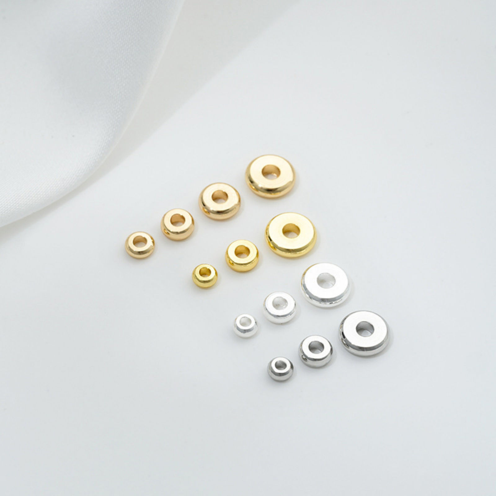 Picture of Eco-friendly Brass Spacer Beads For DIY Bracelet Jewelry Making Findings Multicolor Flat Round