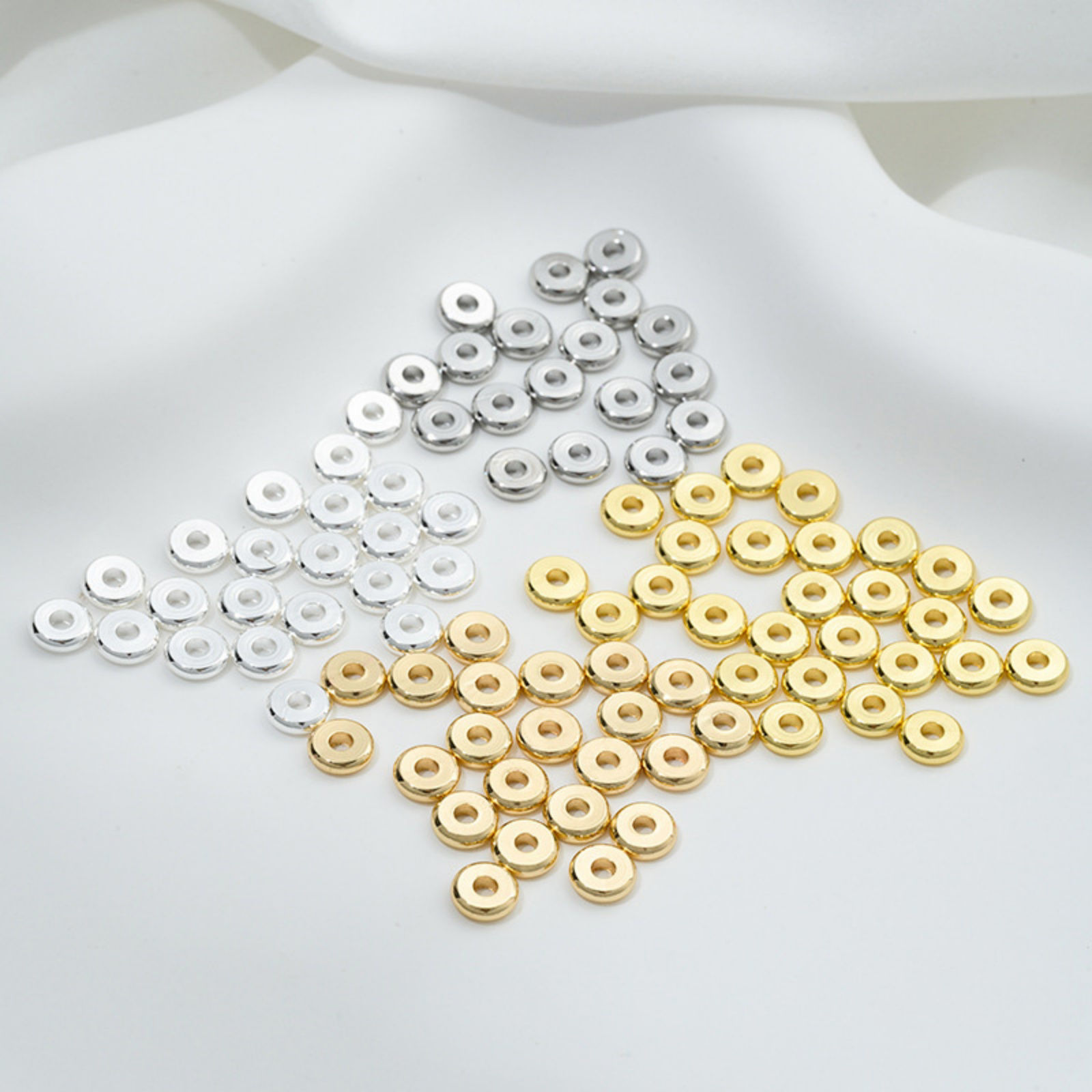 Picture of Eco-friendly Brass Spacer Beads For DIY Bracelet Jewelry Making Findings Multicolor Flat Round