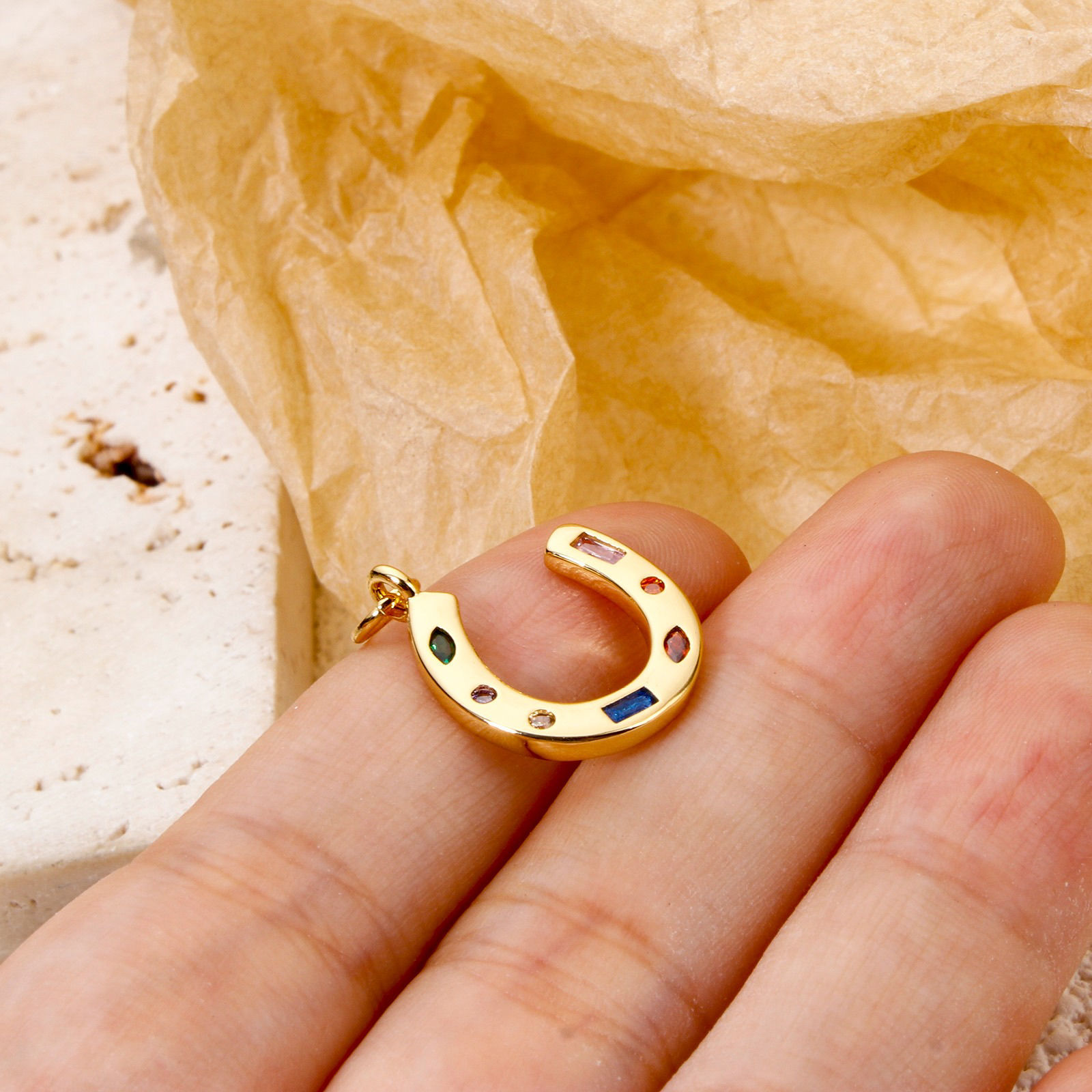 Picture of Eco-friendly Brass West Cowboy Charms 18K Real Gold Plated Luck Horseshoe