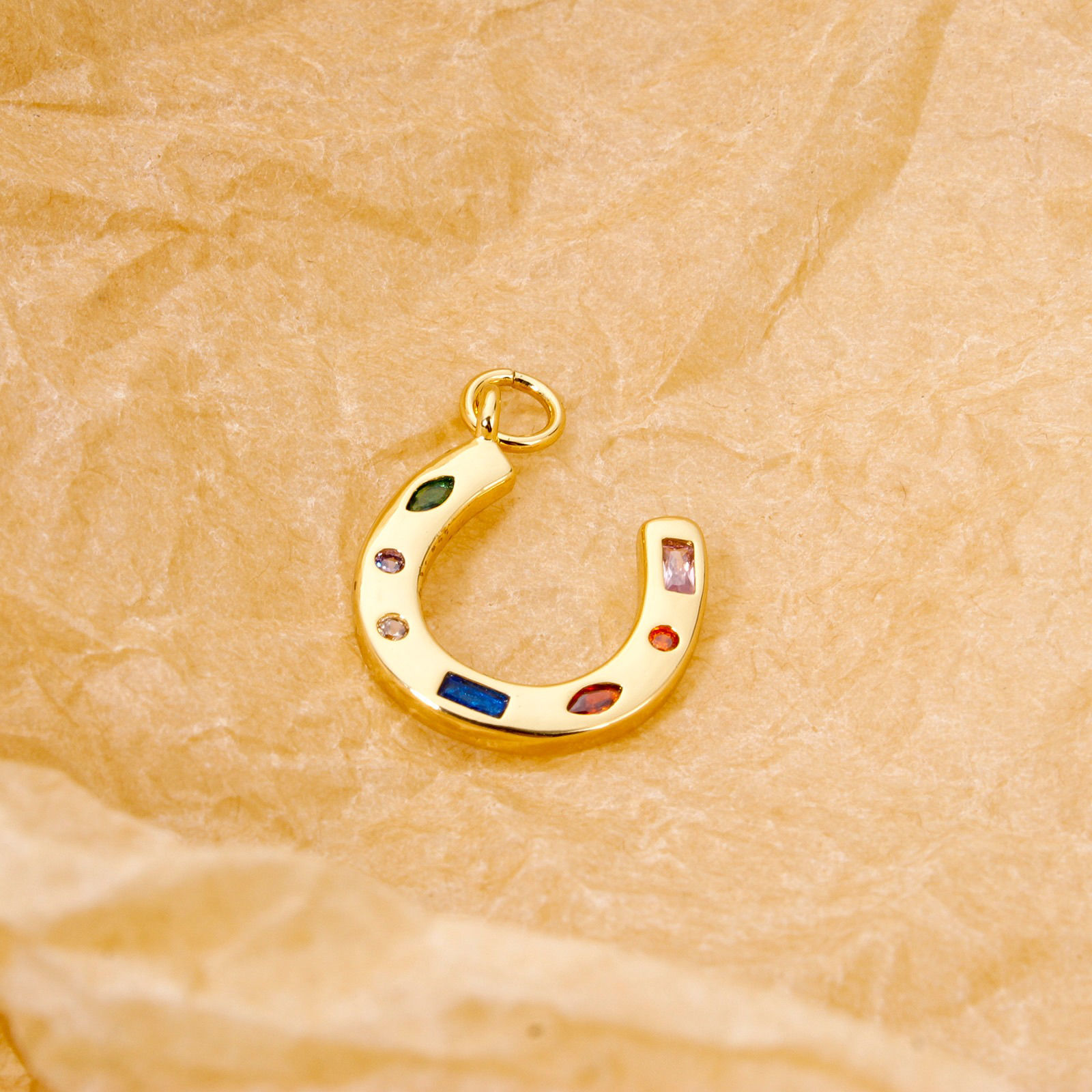 Picture of Eco-friendly Brass West Cowboy Charms 18K Real Gold Plated Luck Horseshoe