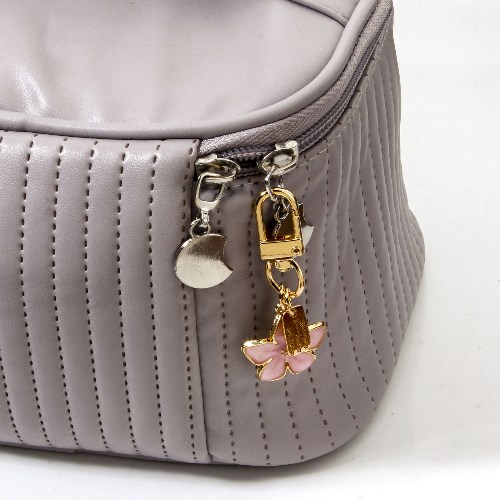 Picture of Zinc Based Alloy Flora Collection Keychain & Keyring Gold Plated Multicolor Sakura Flower Enamel 6.3cm x 2.5cm