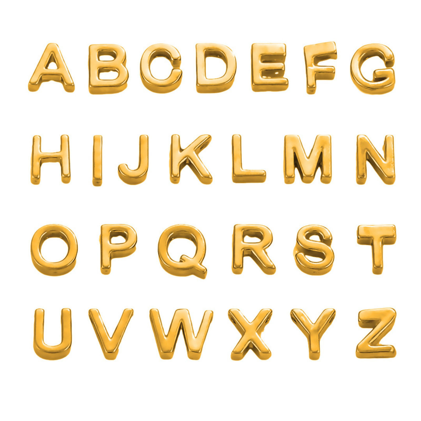 Picture of Vacuum Plating 304 Stainless Steel Mini Charms 18K Gold Plated Capital Alphabet Initial Letter Message " A-Z " Roller Burnishing