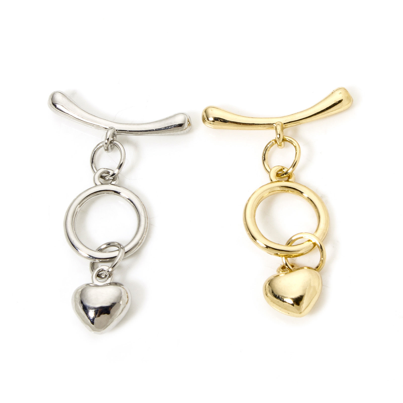 Picture of Brass Toggle Clasps Round Heart Multicolor