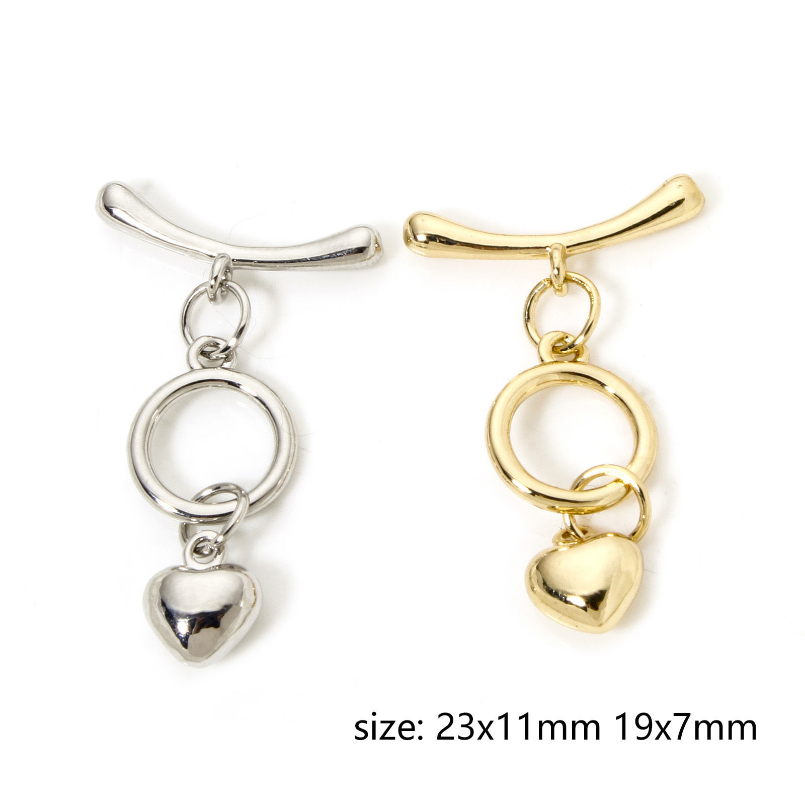 Picture of Brass Toggle Clasps Round Heart Multicolor