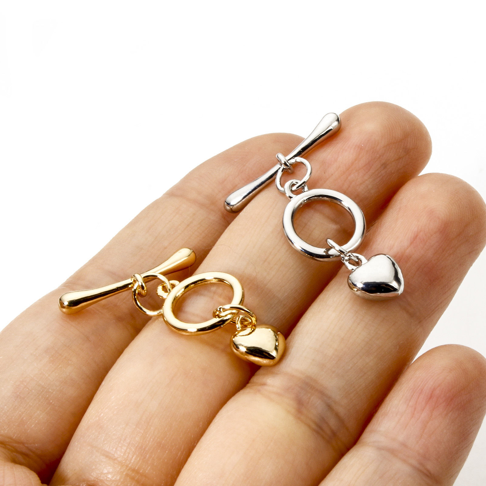 Picture of Brass Toggle Clasps Round Heart Multicolor