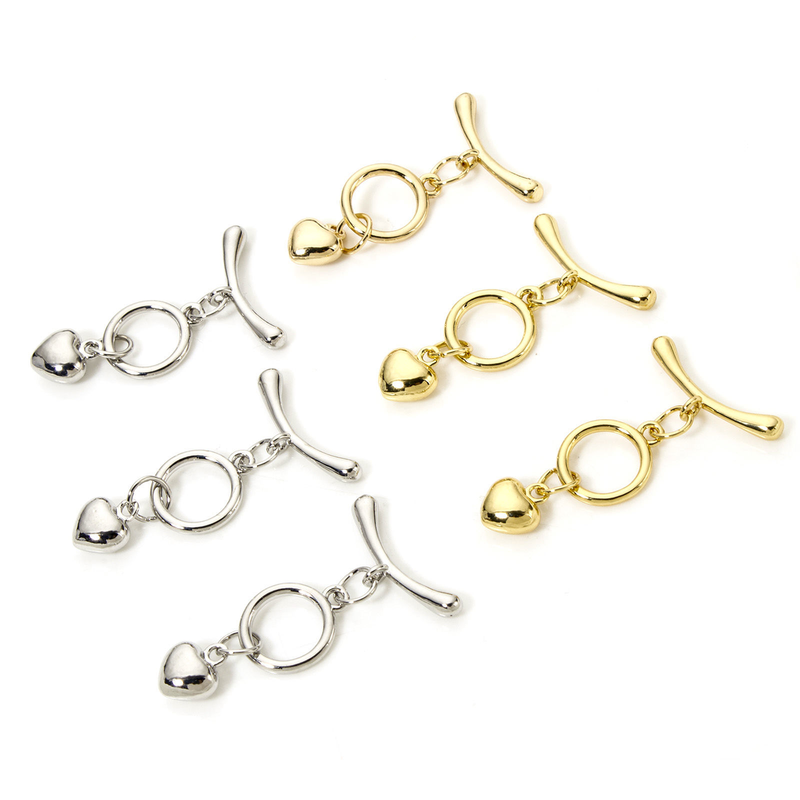 Picture of Brass Toggle Clasps Round Heart Multicolor