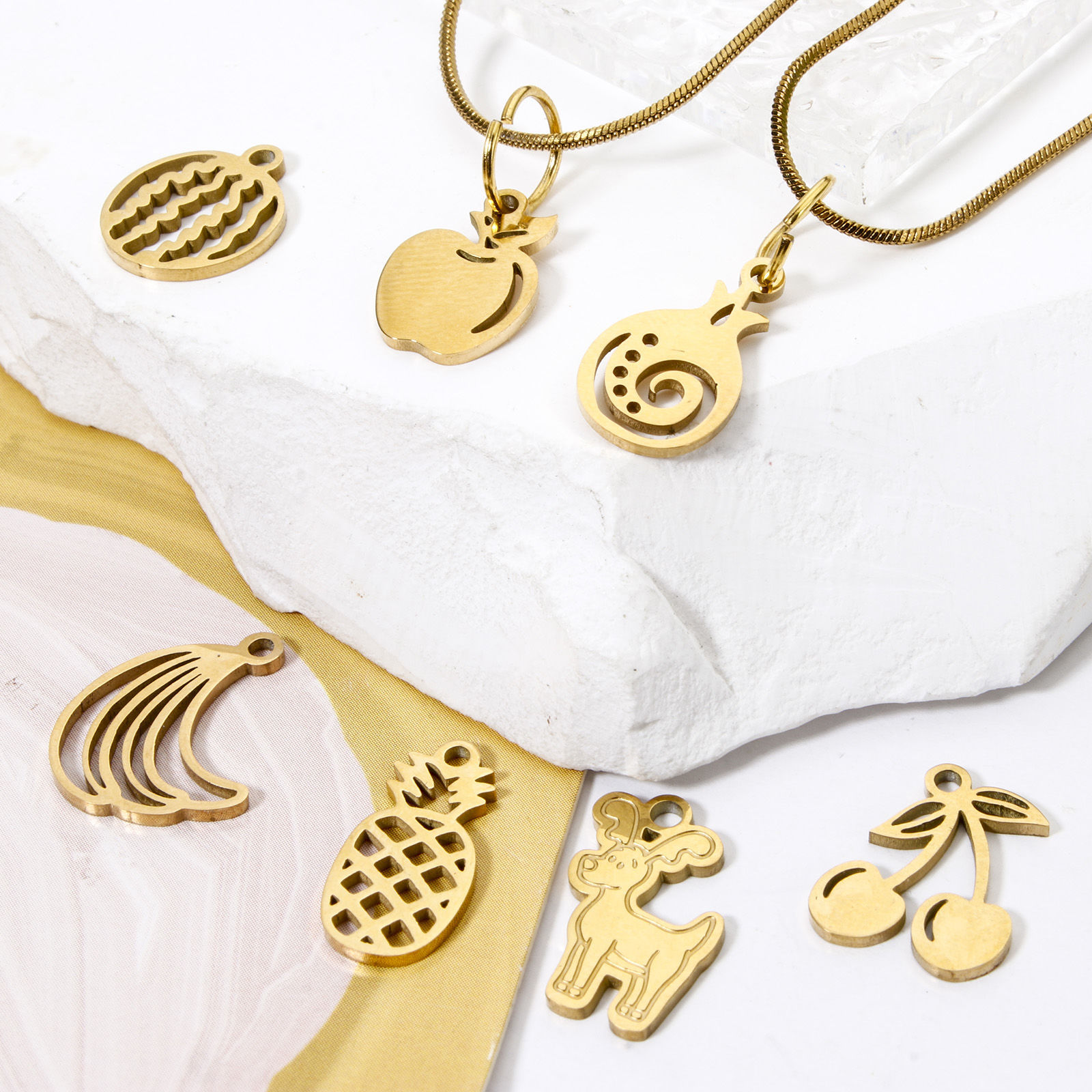Bild von 304 Edelstahl Charms Obst Hohl